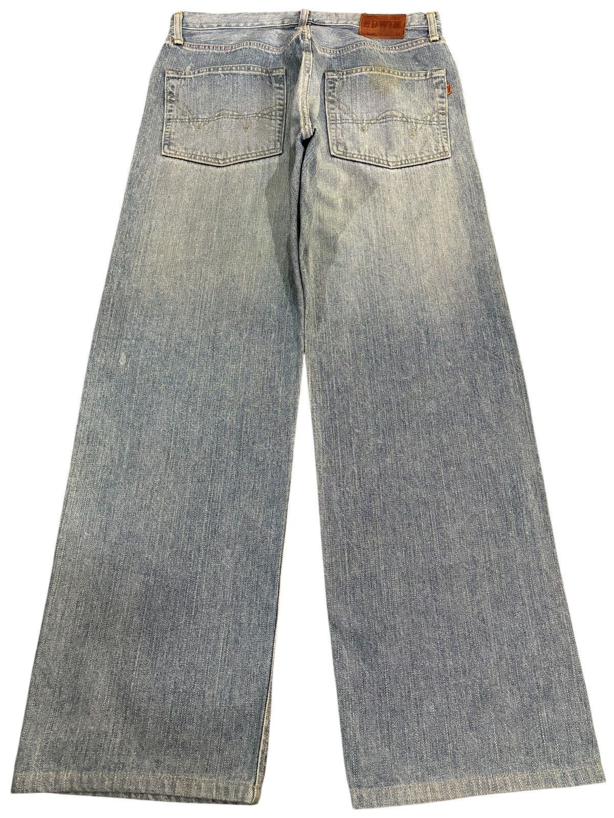 Edwin × Japanese Brand × Self Edge 90s Vtg Edwin 505z Selvedge Orange Tag Faded Jeans Size US 33 - 3 Thumbnail