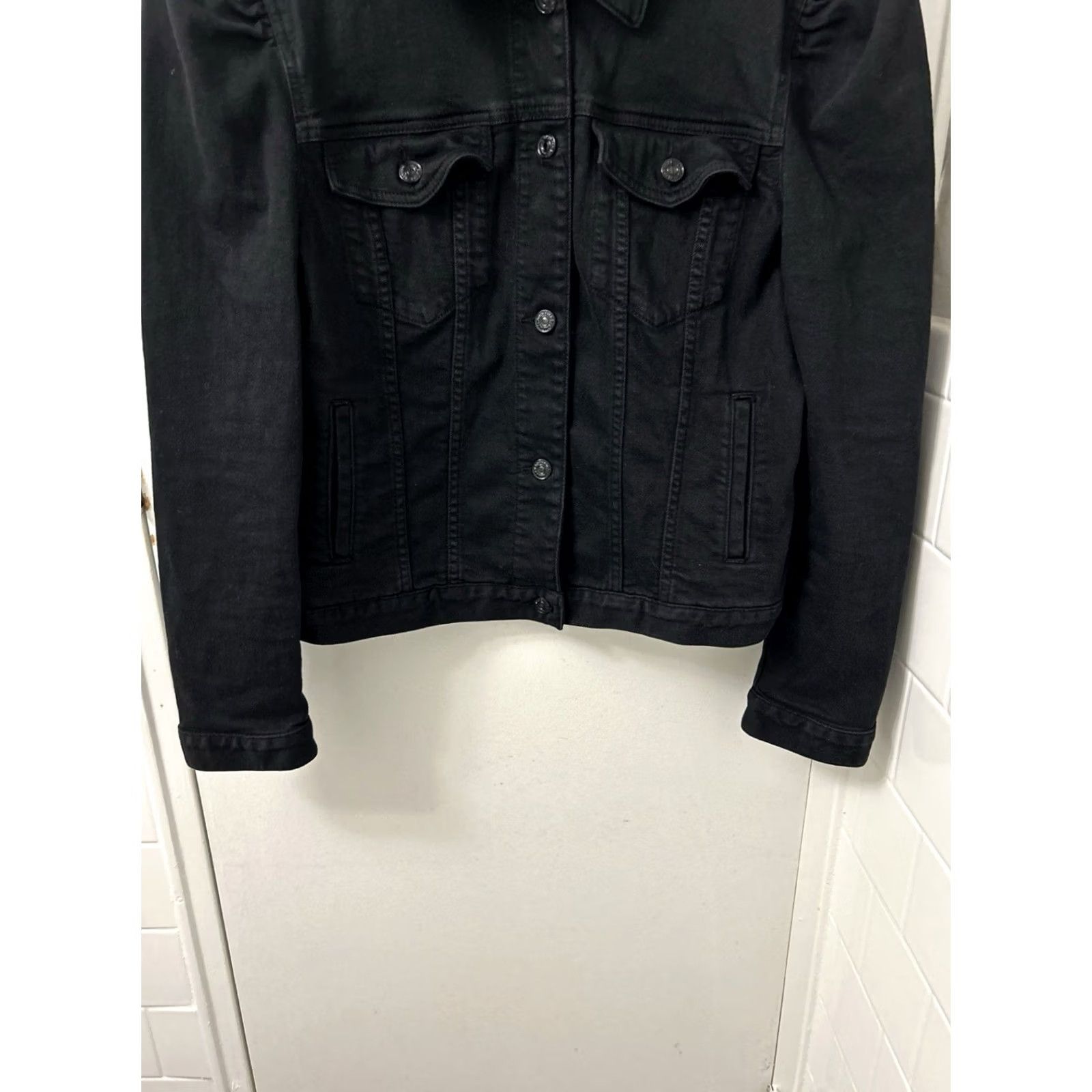 7 For All Mankind 7 For All Mankind Denim Jacket Womens L Black Pockets Logo Long Sleeve Vintage No Size L / US 10 / IT 46 - 3 Thumbnail