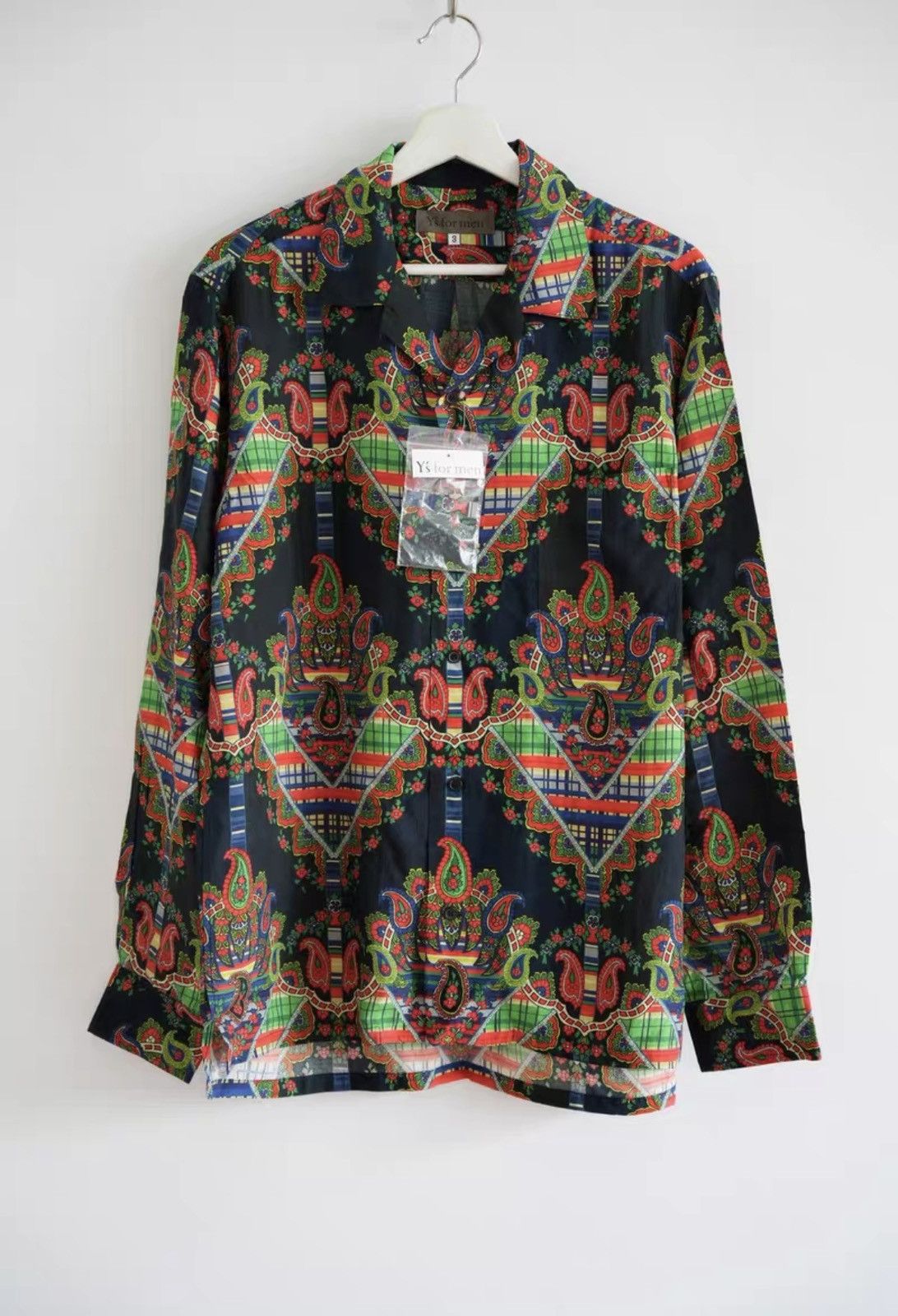 Yohji Yamamoto Yohji Yamamoto 04SS Paisley All-Over Print Silk Shirt K4 Size US L / EU 52-54 / 3 - 1 Thumbnail
