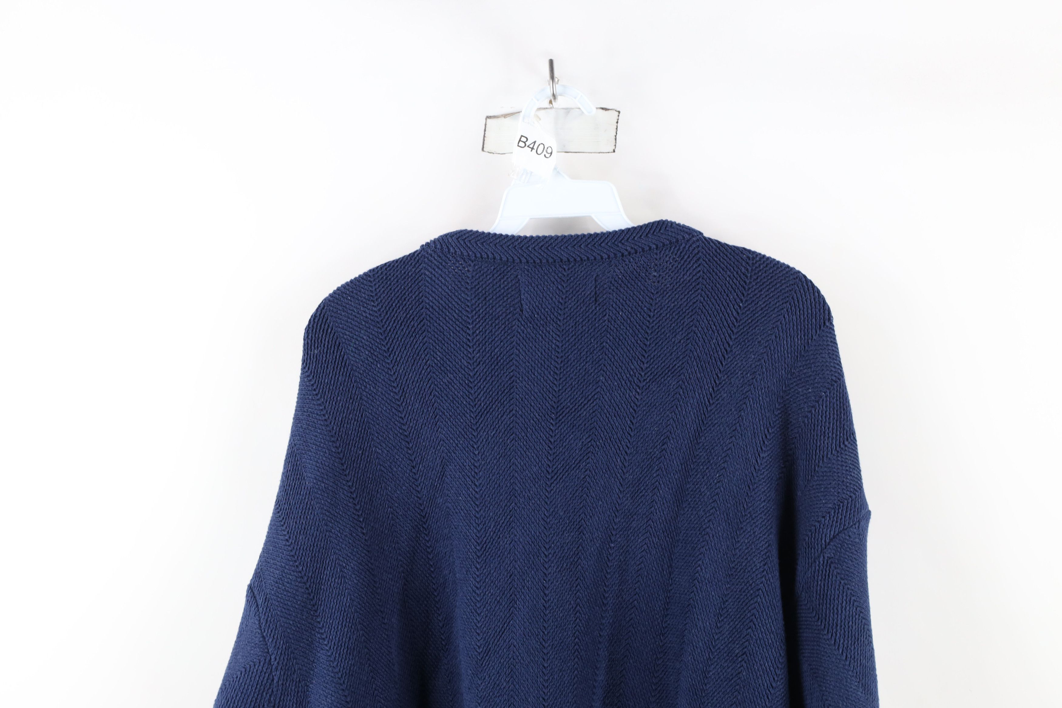 Vintage Vintage 90s Streetwear Fit Herringbone Knit Crewneck Sweater Size US L / EU 52-54 / 3 - 10 Thumbnail