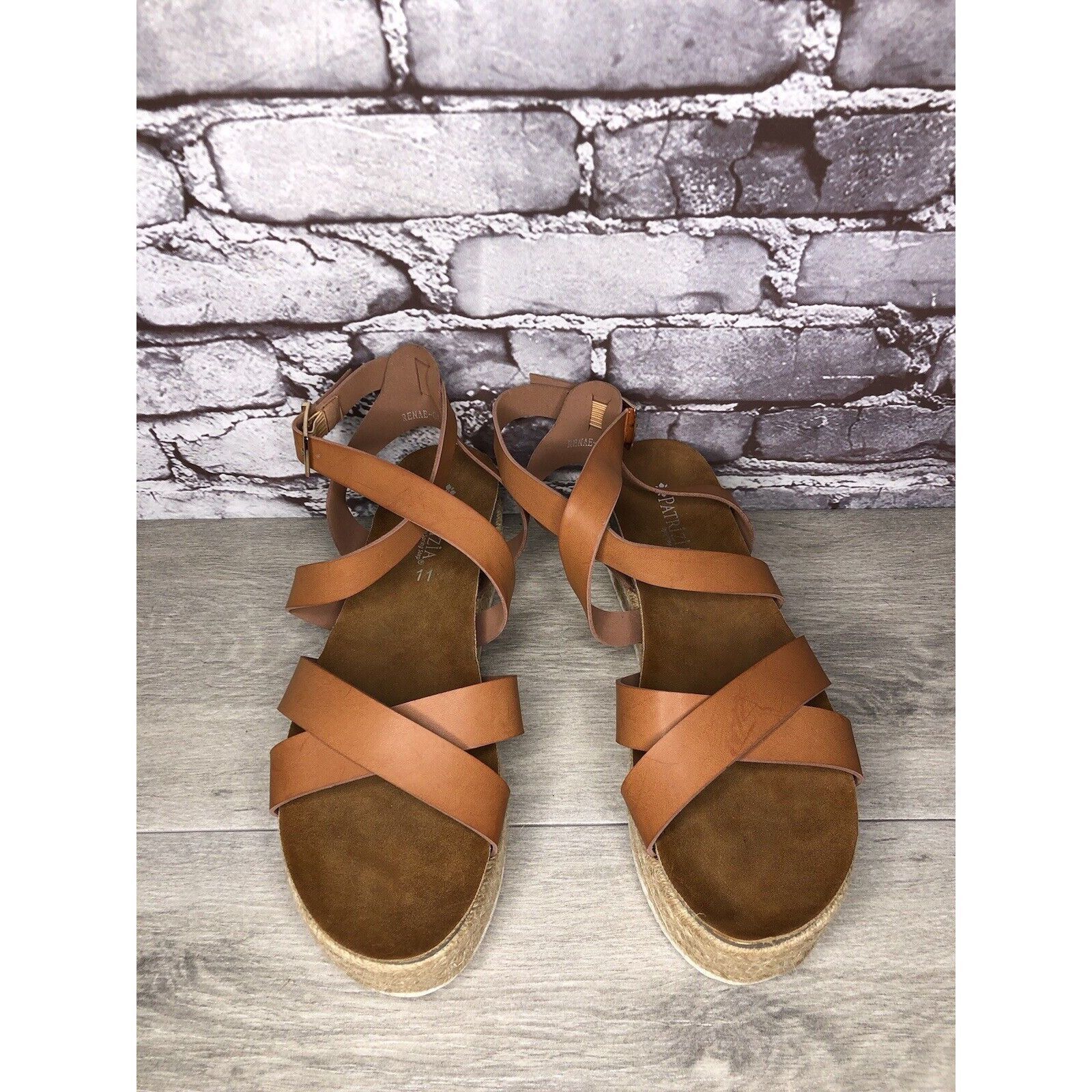 Other Patrizia Spring Step Renae Brown Leather Espadrilles Platfor Size US 11 / IT 41 - 10 Thumbnail