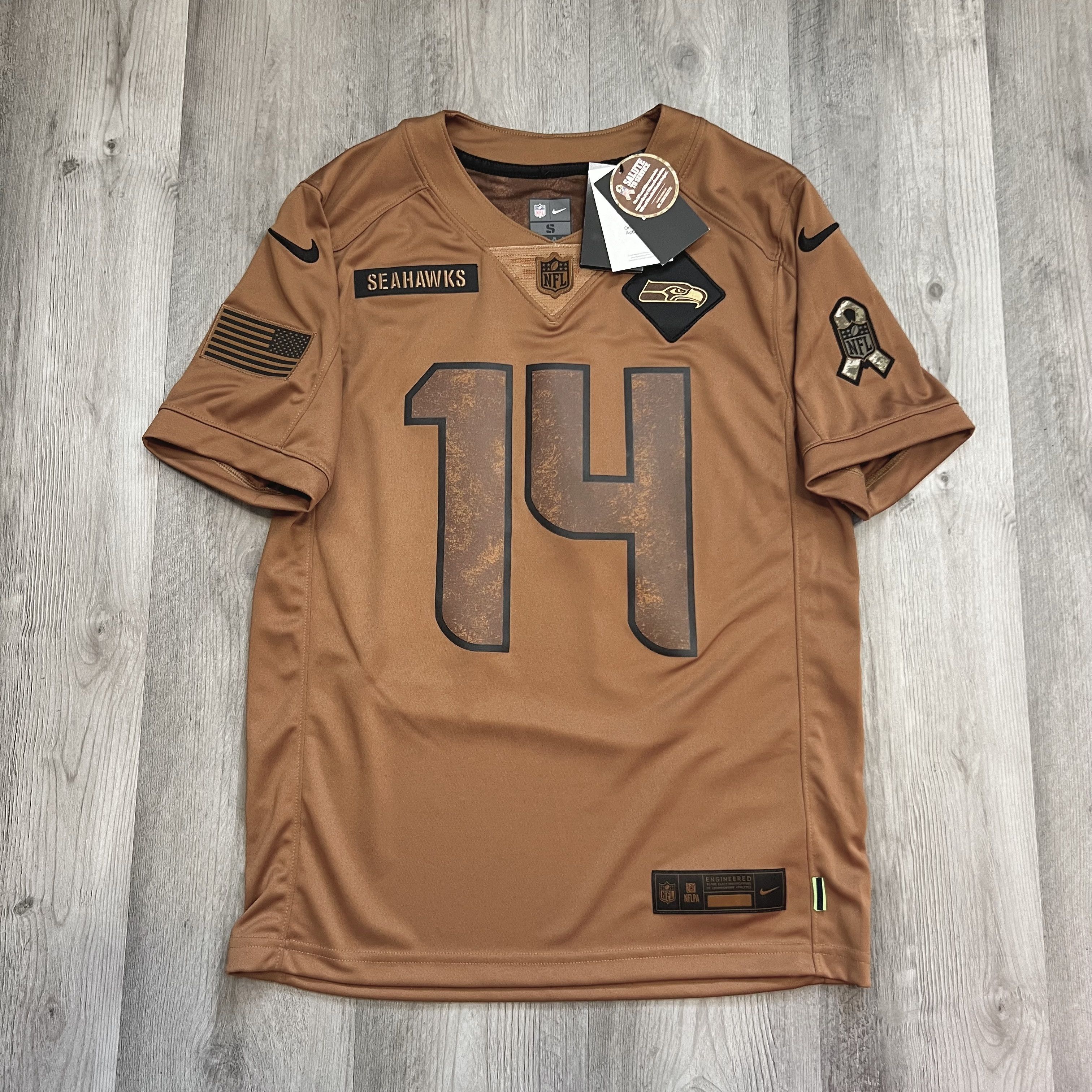 image of Nfl x Nike Dk Metcalf Seattle Seahawks Salute To Service Jersey in Brown, Men's (Size Small)