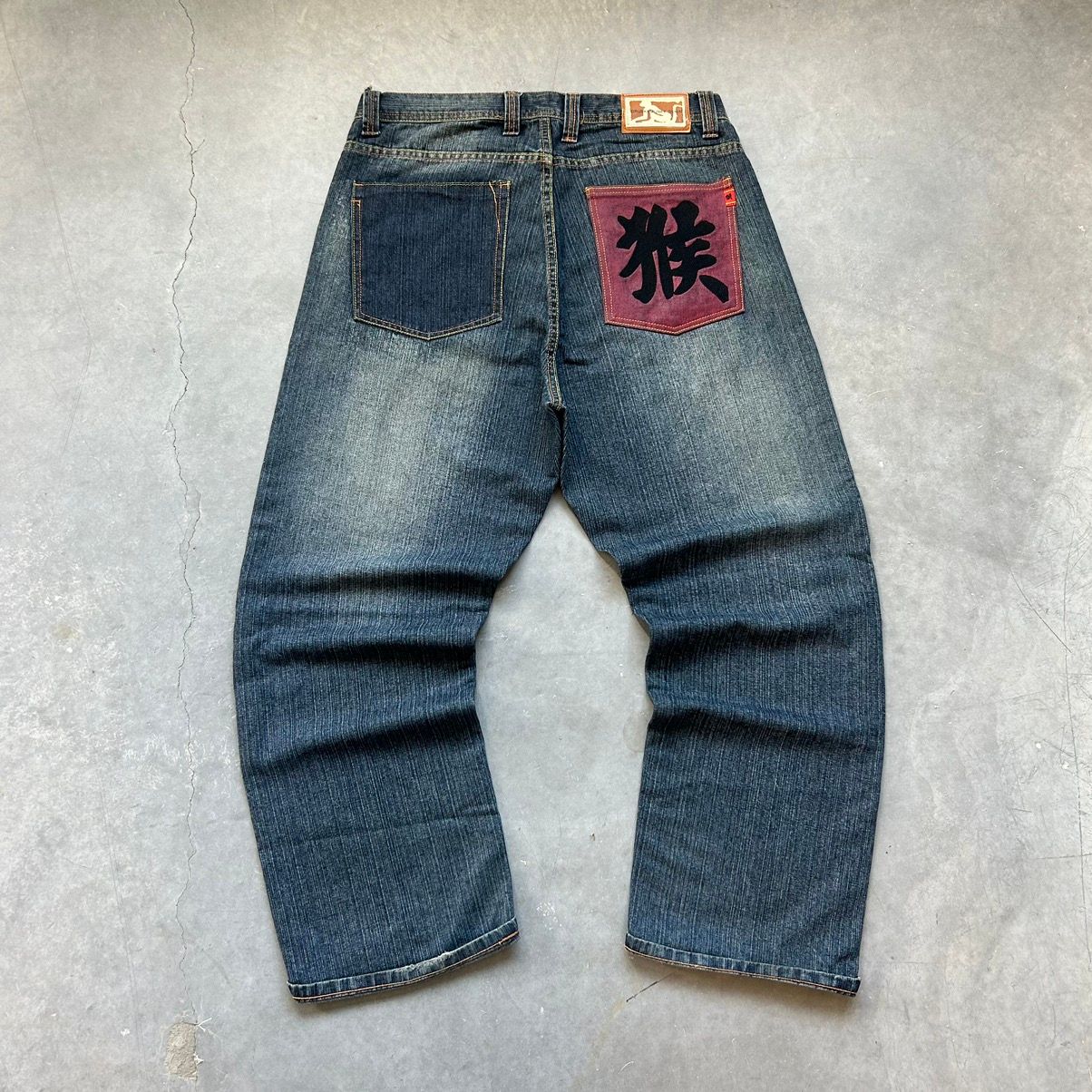 Pre-owned Evisu X Jnco Crazy Vintage 90's Drunknmonky Baggy Wide Skater Jeans Japan In Blue