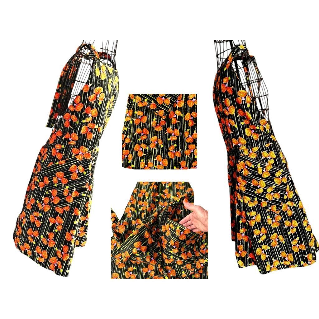 Handmade Vintage Handmade Halloween Apron Jack O Lanterns Pockets Bak Size ONE SIZE - 10 Thumbnail