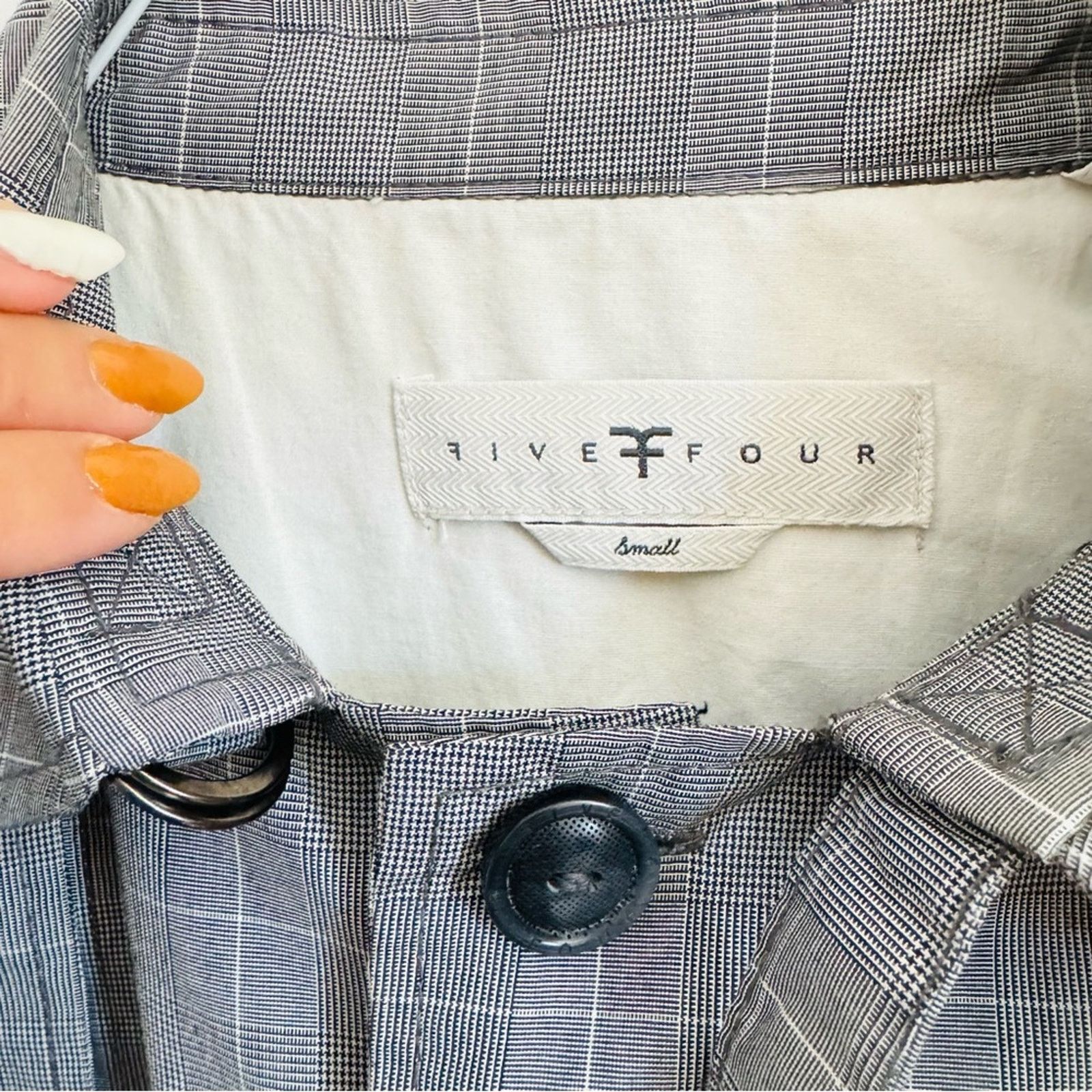 Five Four FIVE FOUR Grey Gray White Print Button Utility Jacket Coat S Size US S / EU 44-46 / 1 - 5 Thumbnail