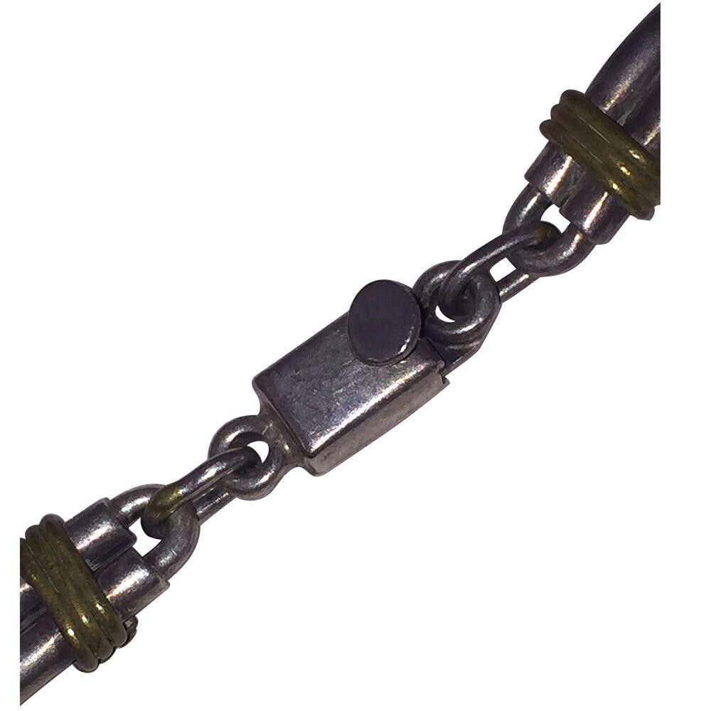 Handmade Mexican Sterling Silver Brass Hand Made Link Chain Necklace Size ONE SIZE - 3 Thumbnail