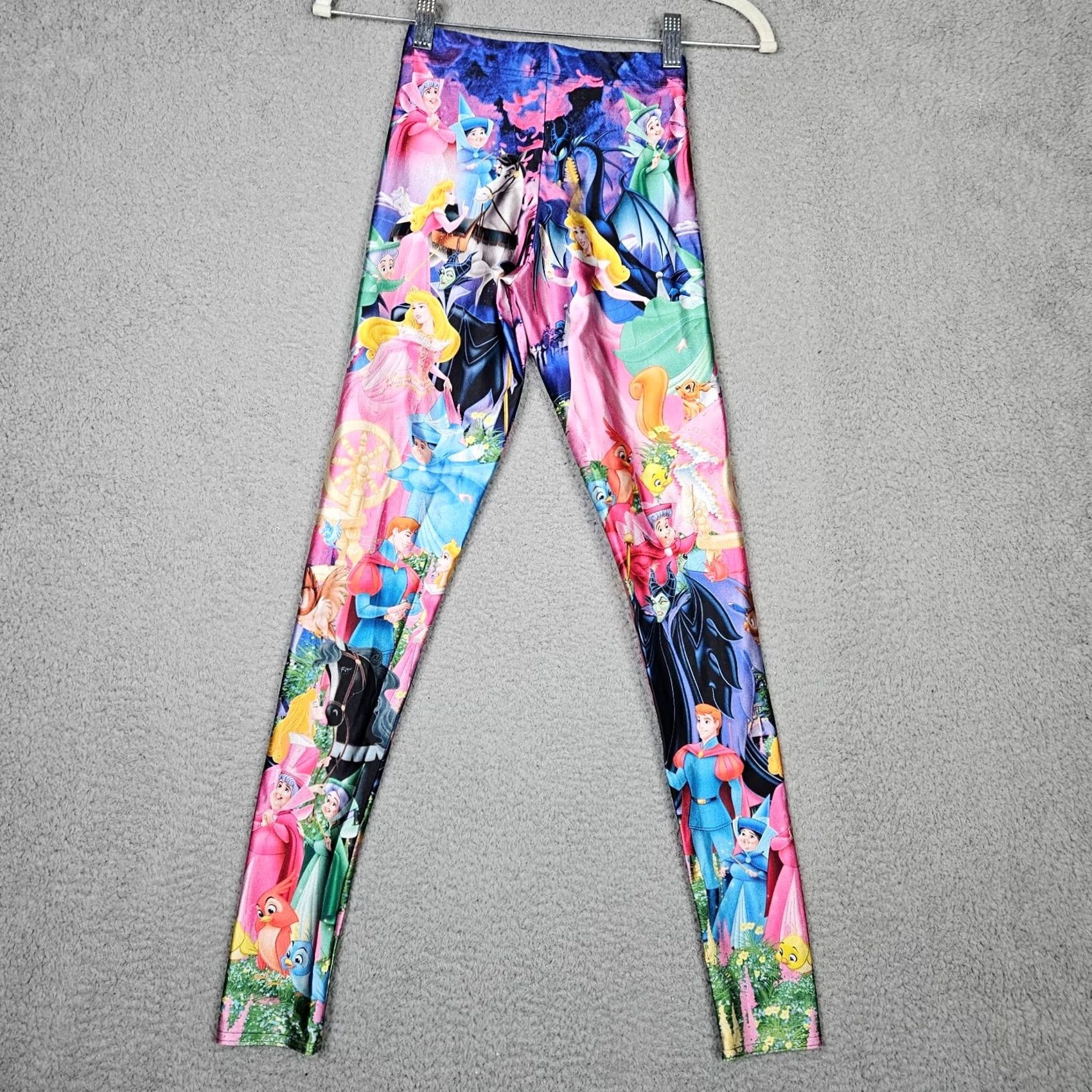 BlackMilk VINTAGE? No. (But cannot assume). Black Milk Disney Leggings Women XS Black Disney printed Leggings Skinny Adults Women Nike? Size 26" / US 2 / IT 38 - 2 Thumbnail