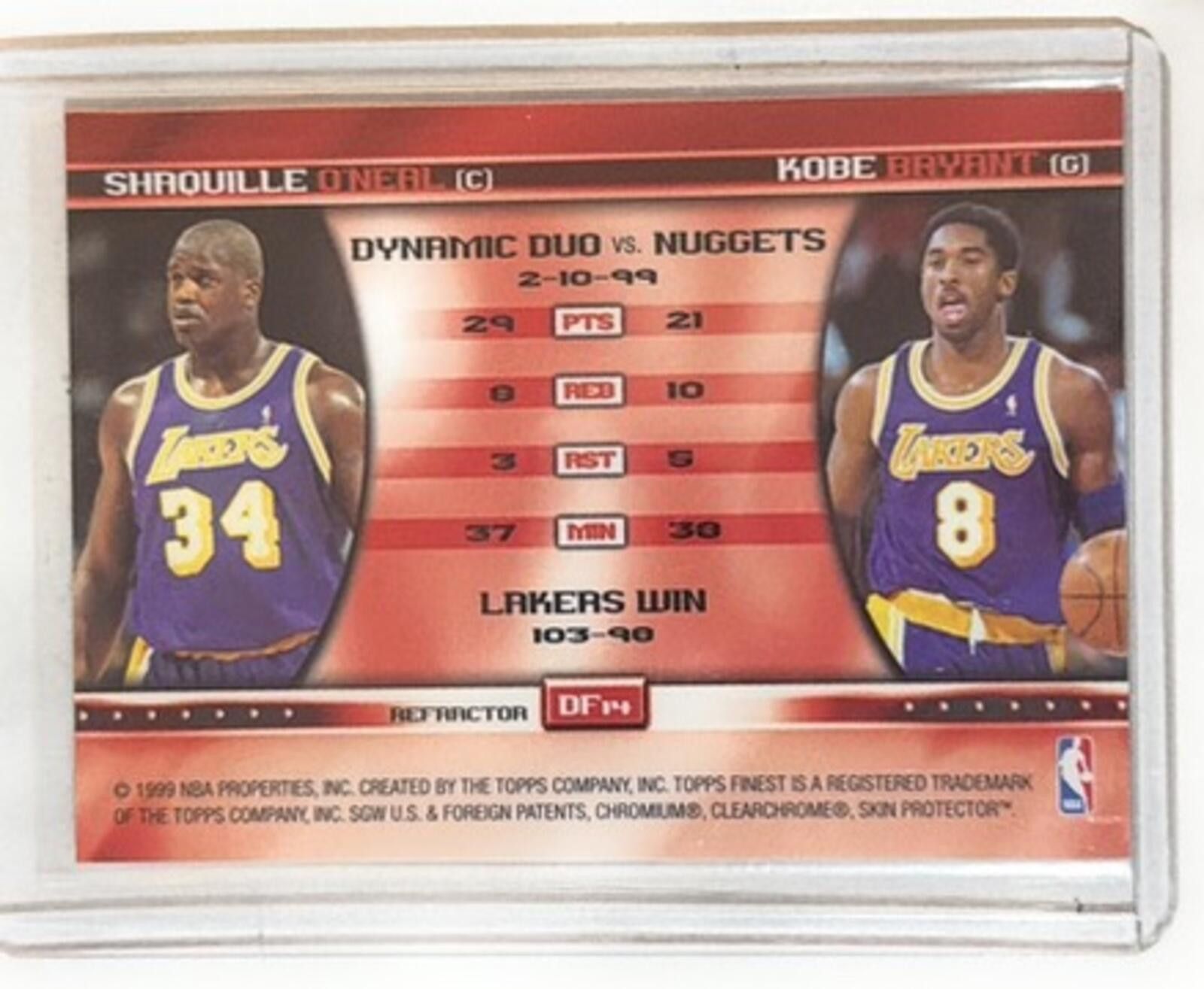 Topshop 1999 Topps Finest Kobe Bryant Shaq Refractor/Non Refractor Size ONE SIZE - 2 Thumbnail