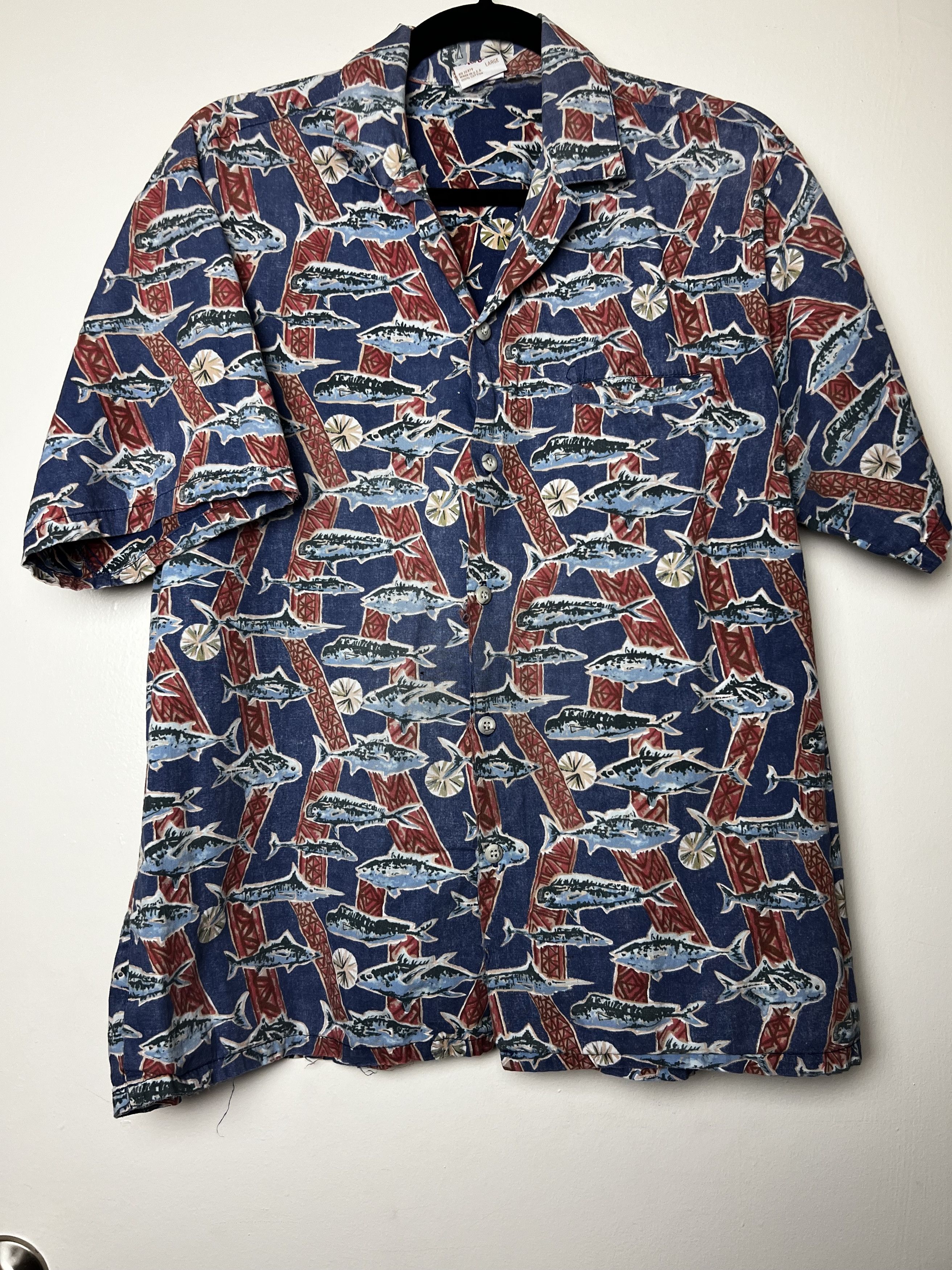 Vintage Vintage 70s Hawaiian Aloha Shirt: Barefoot in Paradise Fish Size US L / EU 52-54 / 3 - 1 Thumbnail