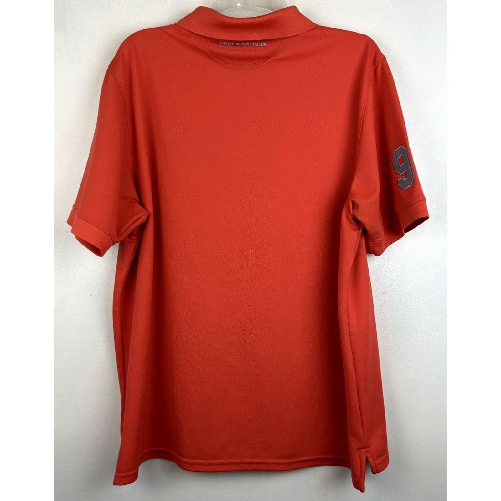 Under Armour Under Armour Polo Shirt Mens XL UA Tech Golf Coral Orange Big Logo Read Color Orange Logo All Seasons 27" Shoulder Size US XL / EU 56 / 4 - 2 Thumbnail