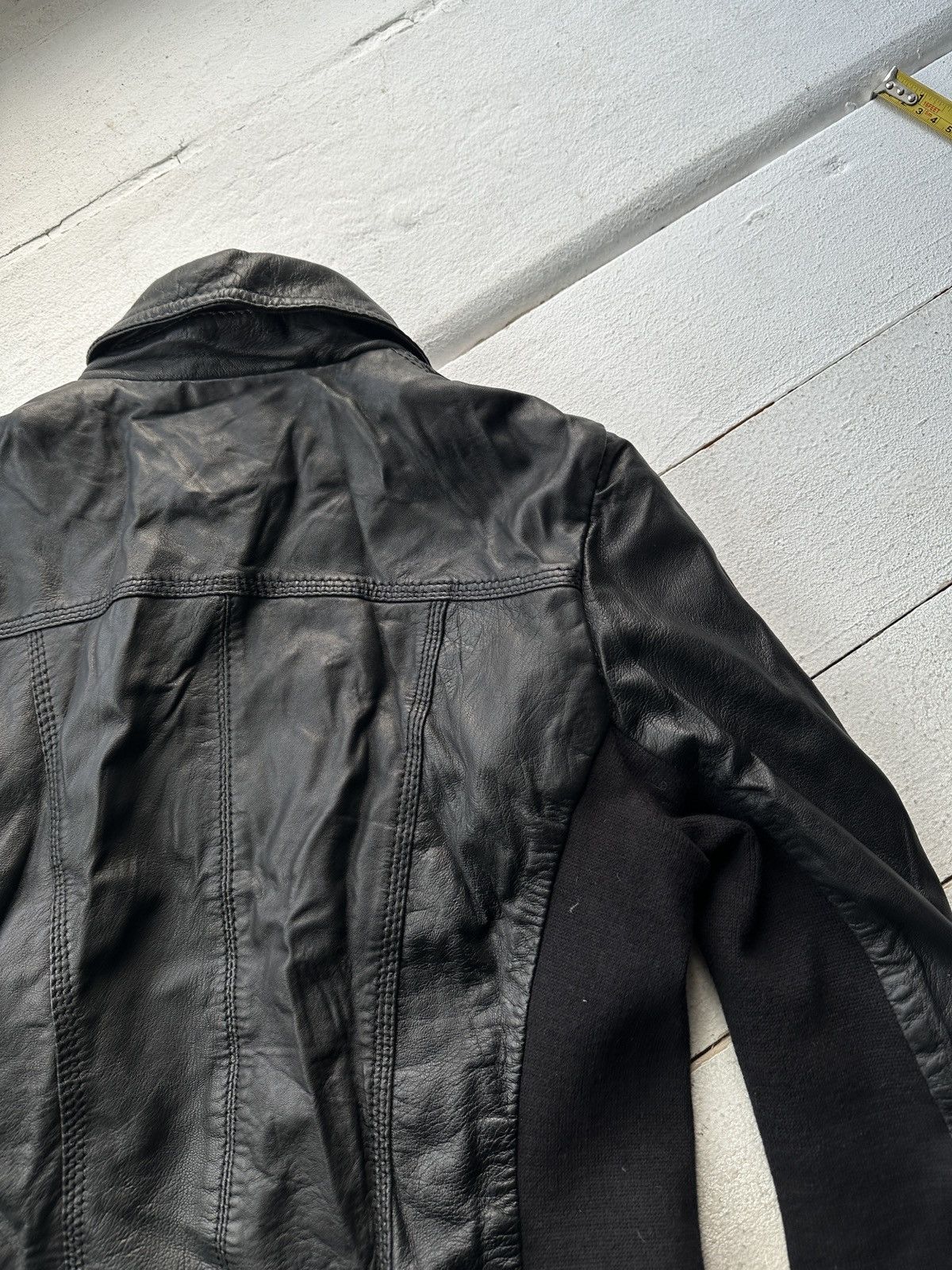 Other 🚨Y2K RICK OWENS TYPE DIRTY SLIM FIT ZIP LEATHER JACKET Size XS / US 0-2 / IT 36-38 - 10 Thumbnail