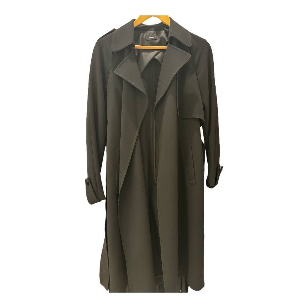 image of Theory Trench Coat in Black, Women's (Size Small)