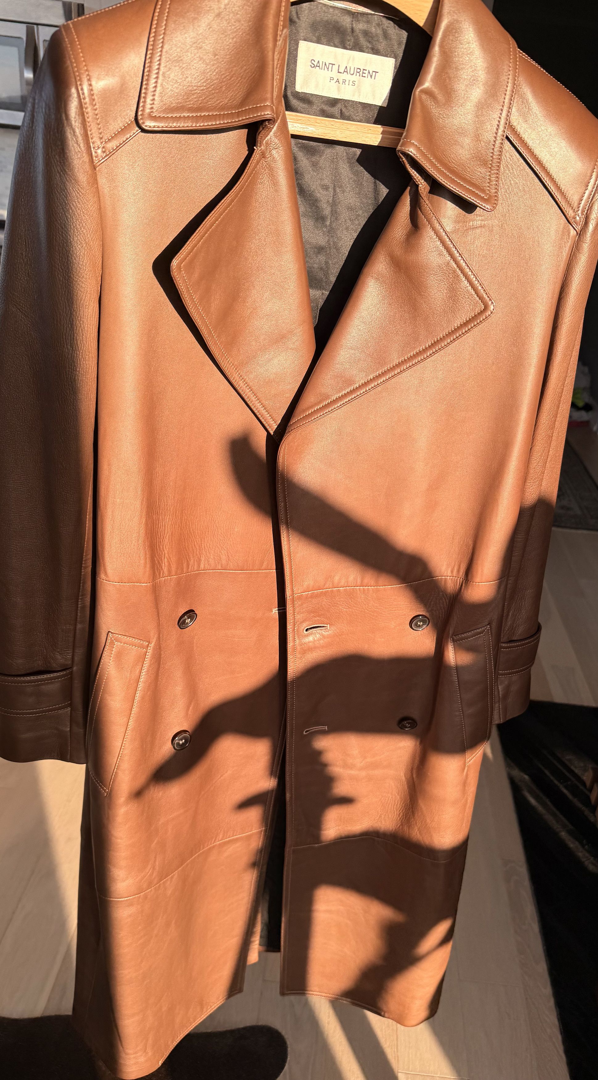 Saint Laurent Paris Saint Laurent Spring/Summer 2023 Runway Lamb Leather Coat Size US XS / EU 42 / 0 - 11 Thumbnail