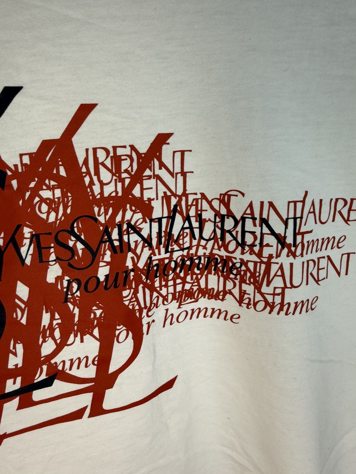 Yves Saint Laurent White YSL T-shirt Big Logo Size US XL / EU 56 / 4 - 10 Thumbnail