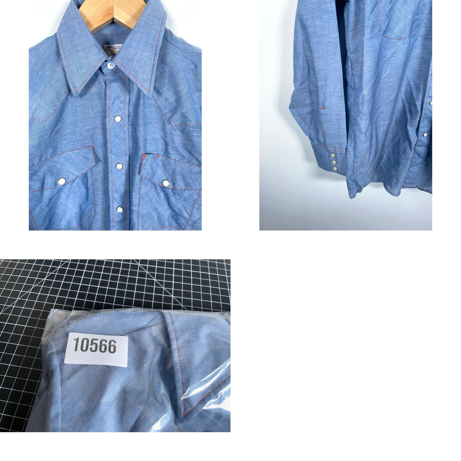 Vintage VINTAGE Big Mac Western Chambray Shirt Men's M Blue Lightweight Pearl Snap Shirt Size US M / EU 48-50 / 2 - 9 Thumbnail