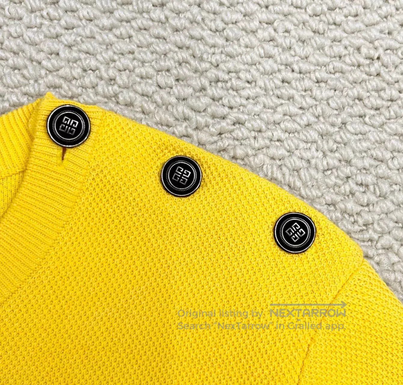 Givenchy givenchy lemon yellow embroidered logo knit sweater. Size M / US 6-8 / IT 42-44 - 5 Thumbnail
