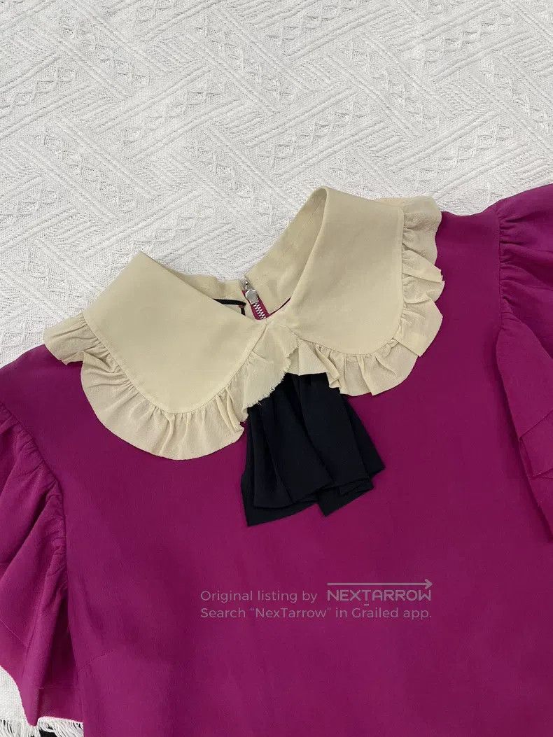 Gucci Gucci Rose pink rose red doll collar bow silk vest Size S / US 4 / IT 40 - 2 Thumbnail