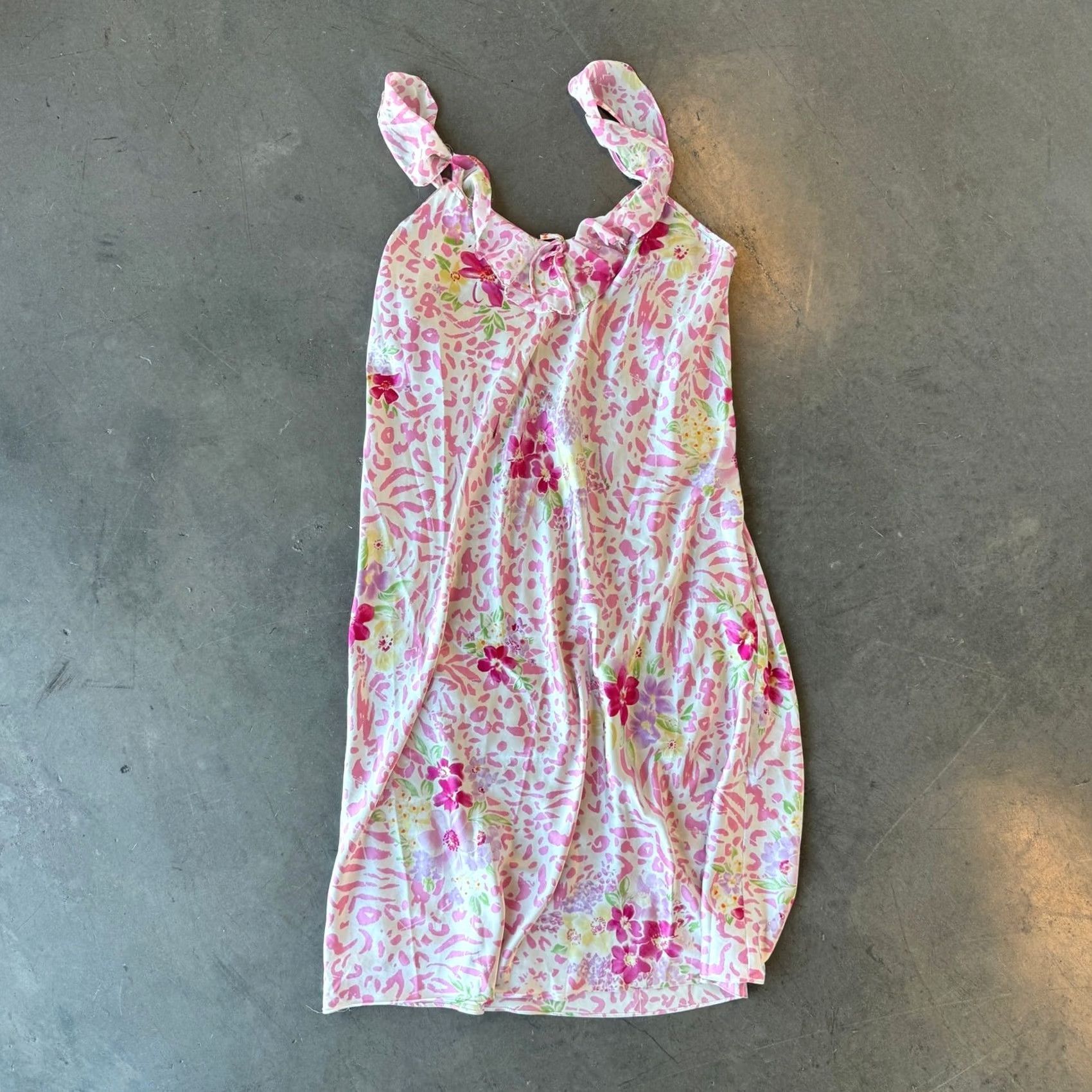 Vintage VINTAGE Morgan Taylor Floral Pink Sleeveless Midi Dress L Size L / US 10 / IT 46 - 2 Thumbnail