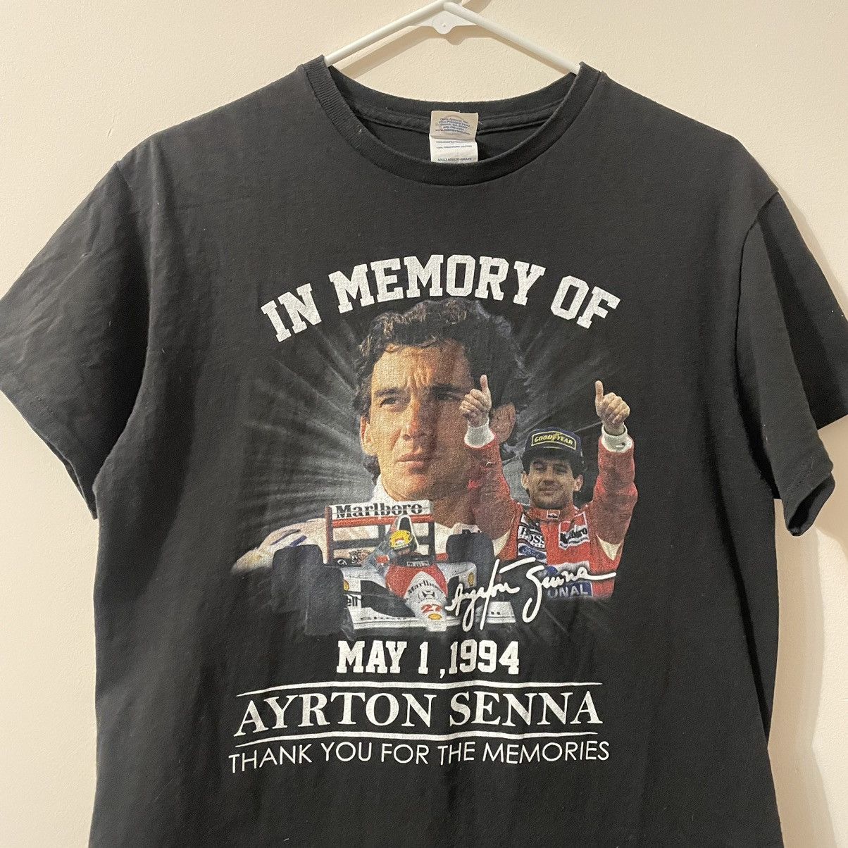 Vintage 90s Vintage Ayrton Senna Renault the best single stitch tee Size US M / EU 48-50 / 2 - 2 Thumbnail