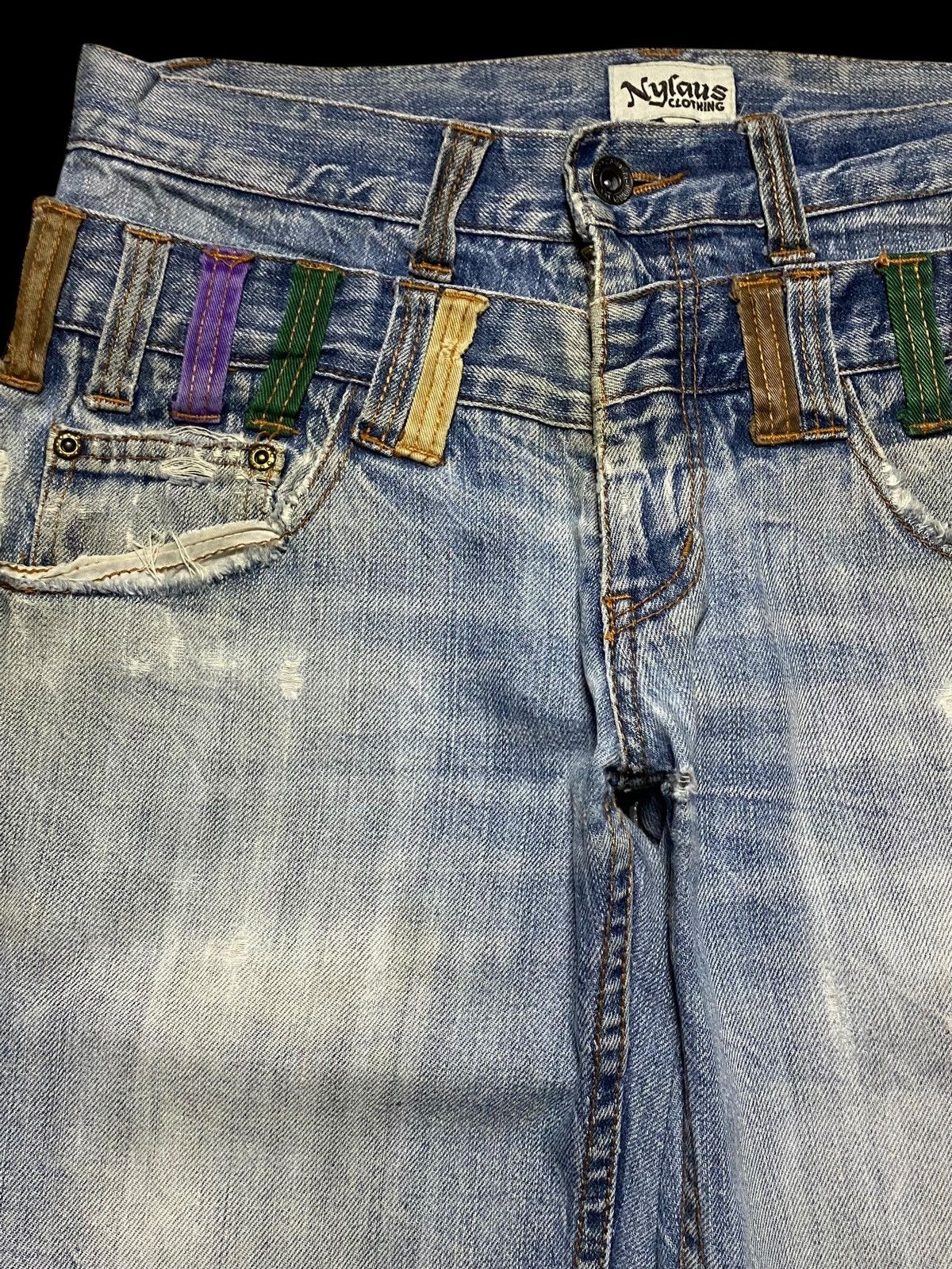 Japanese Brand Japanese Brand Nylaus Thunder Double Waist Trash Loose Jeans Size US 30 / EU 46 - 9 Thumbnail