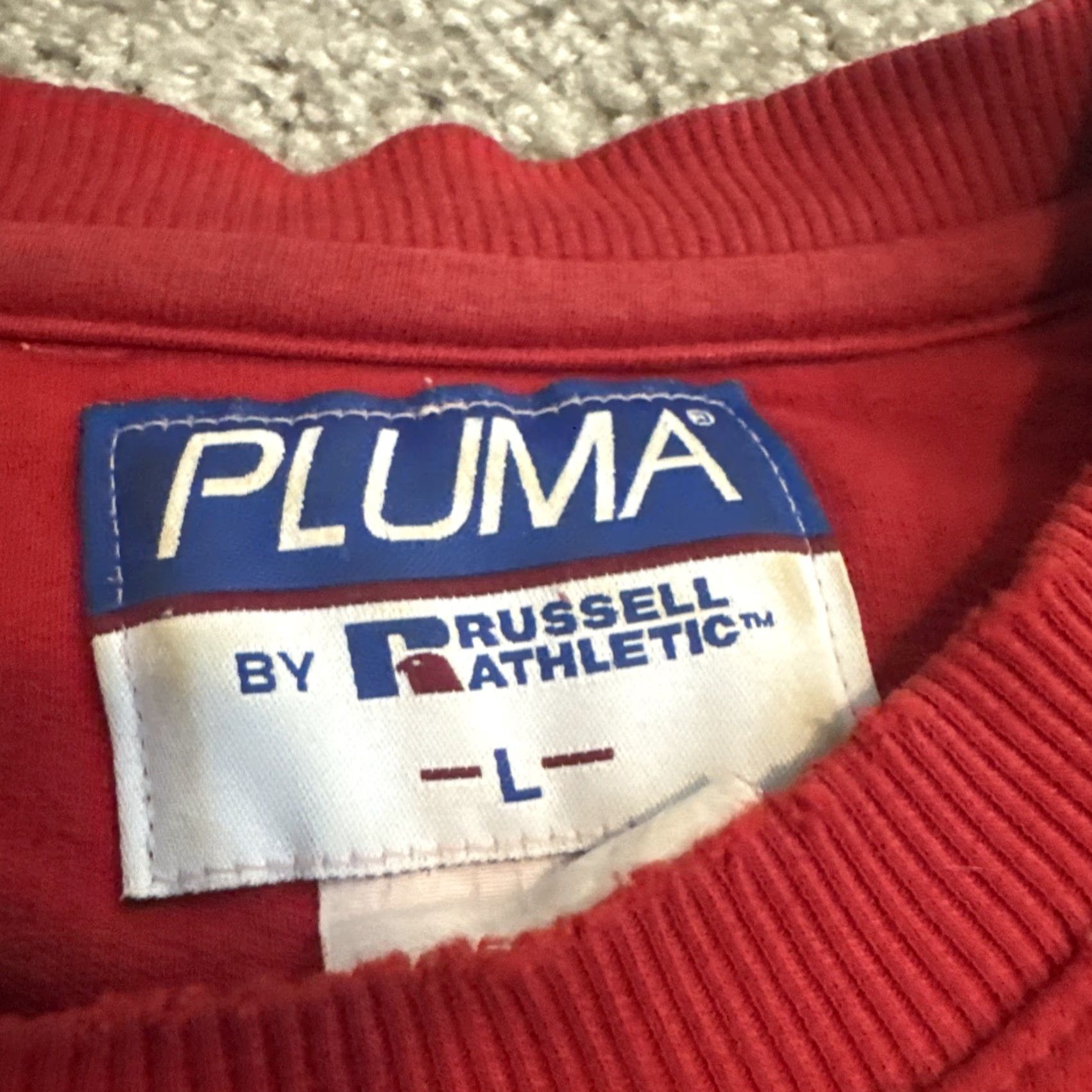 Russell Athletic VINTAGE Russell Athletic Sweatshirt Red Unisex Adults L 90s Crewneck Pullover Blank Pluma Size US L / EU 52-54 / 3 - 5 Thumbnail