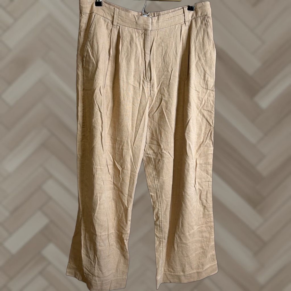 Abercrombie & Fitch Abercrombie & Fitch Linen Pants Wide-Leg Brown L Women Style Wide Leg Size 36" / US 14 / IT 50 - 1 Thumbnail