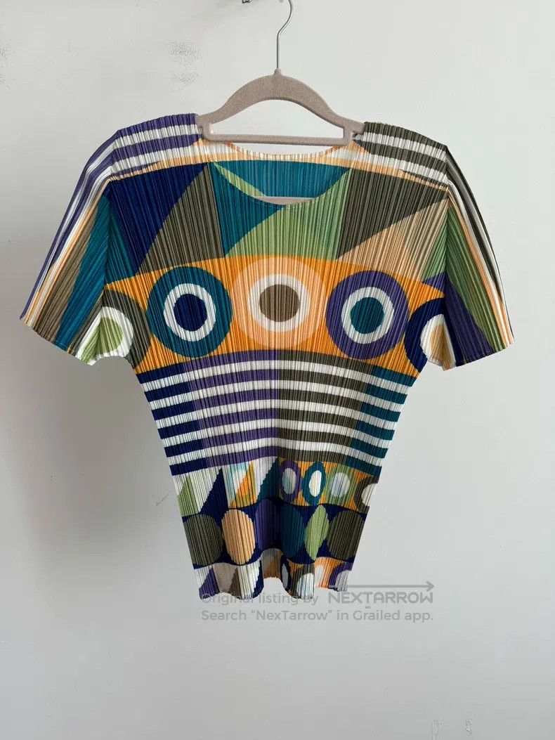 Issey Miyake Issey Miyake Brown Ruffled Short Sleeve Size L / US 10 / IT 46 - 1 Thumbnail