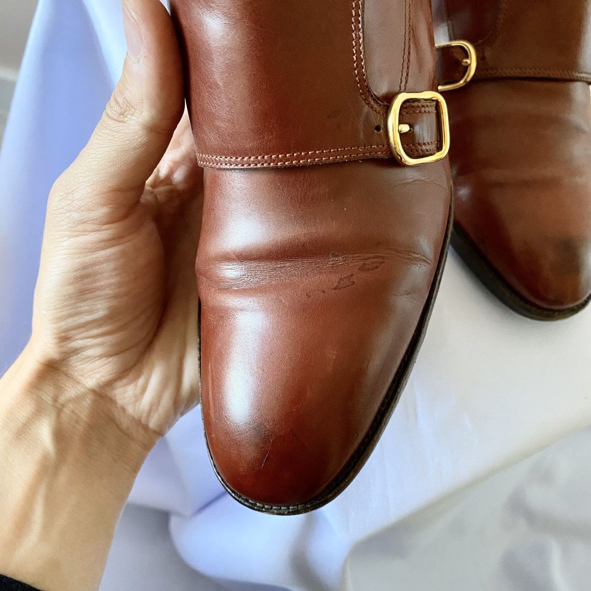 Hermes Vintage Hermes Leather Double Belt Heels Boots Archive Size US 7.5 / IT 37.5 - 8 Thumbnail
