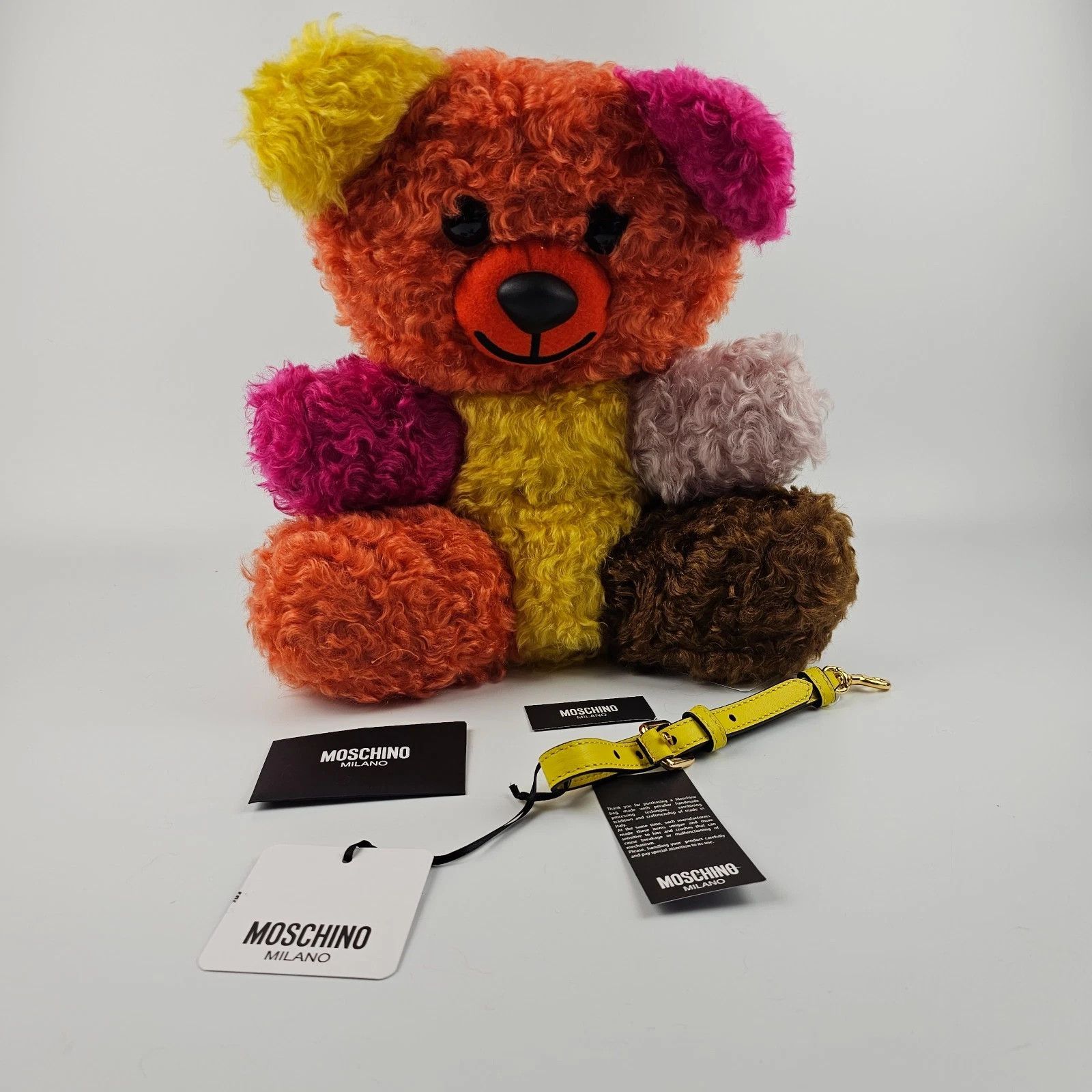 Moschino MOSCHINO Bear Multicolor Wool Clutch New & Authentic Size ONE SIZE - 7 Thumbnail