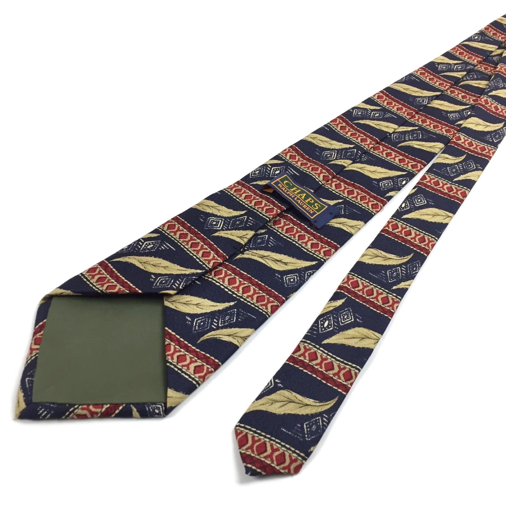 Chaps Chaps Ralph Lauren Necktie 100% Silk Multicolor Striped Tie Men 57" 3.75" Blue Beige Red Size ONE SIZE - 4 Thumbnail