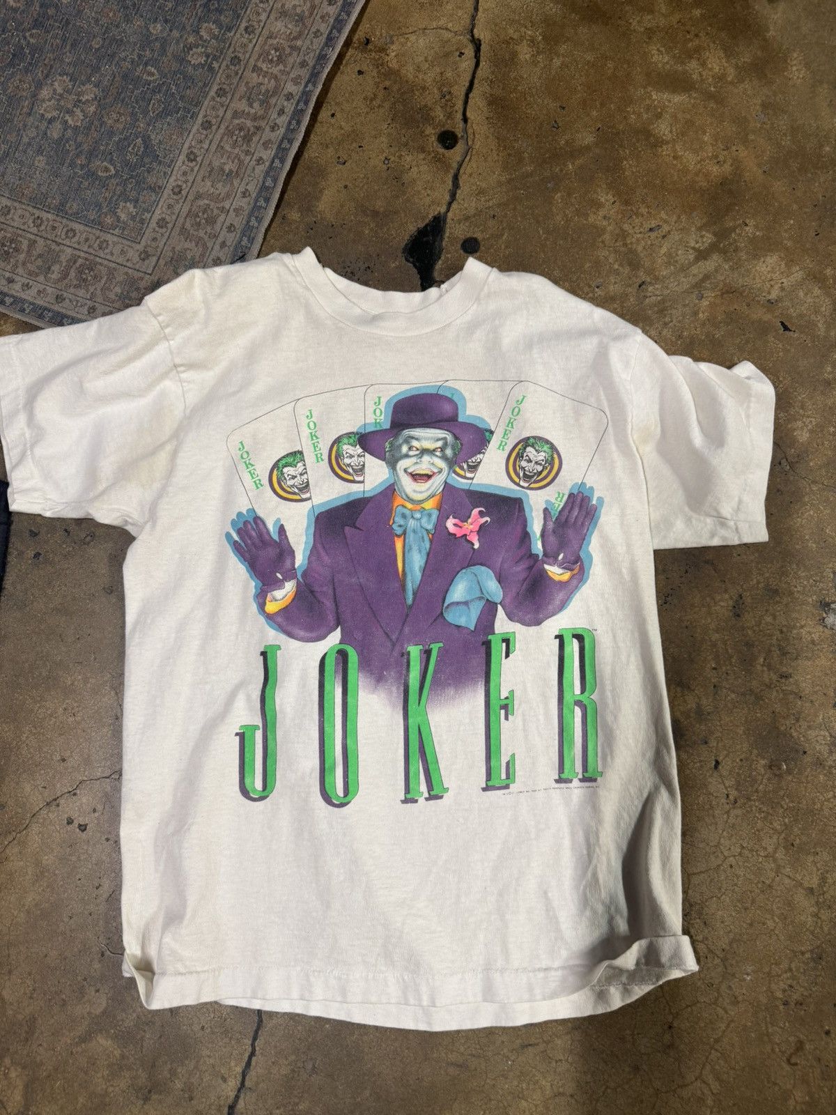 DC Comics Vintage 80s THE JOKER BATMAN MOVIE JACK NICHOLSON DC 1989 Size US L / EU 52-54 / 3 - 1 Thumbnail