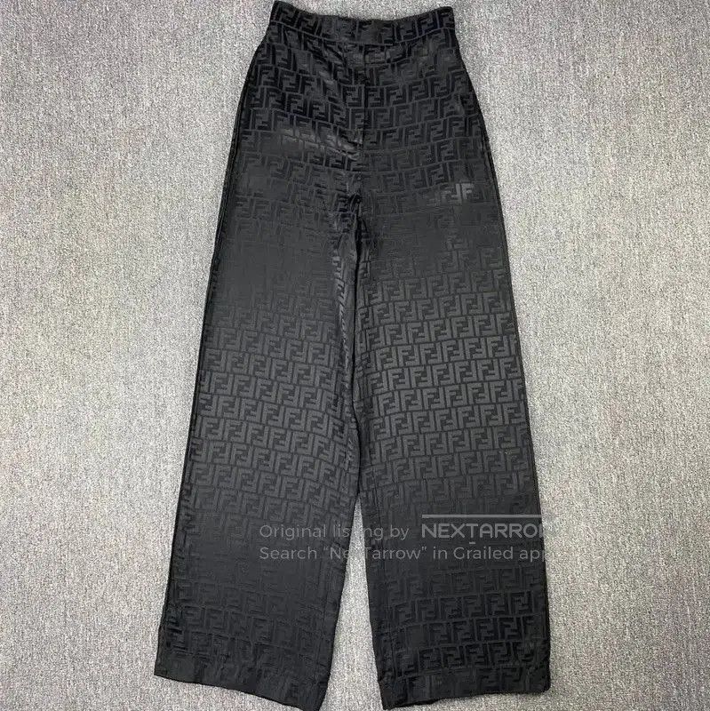 Fendi Black Silk Casual Pants Size S .