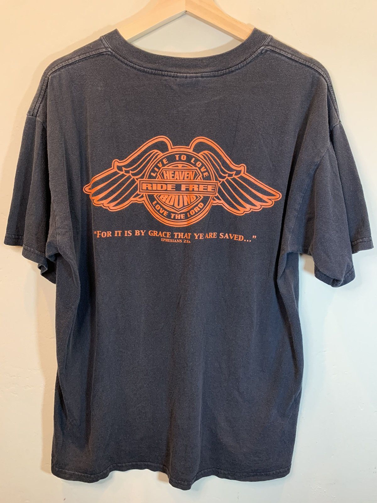 Vintage RARE* Vintage Jesus Christ Ride Free To Eternal Life T-Shirt Size US L / EU 52-54 / 3 - 2 Thumbnail
