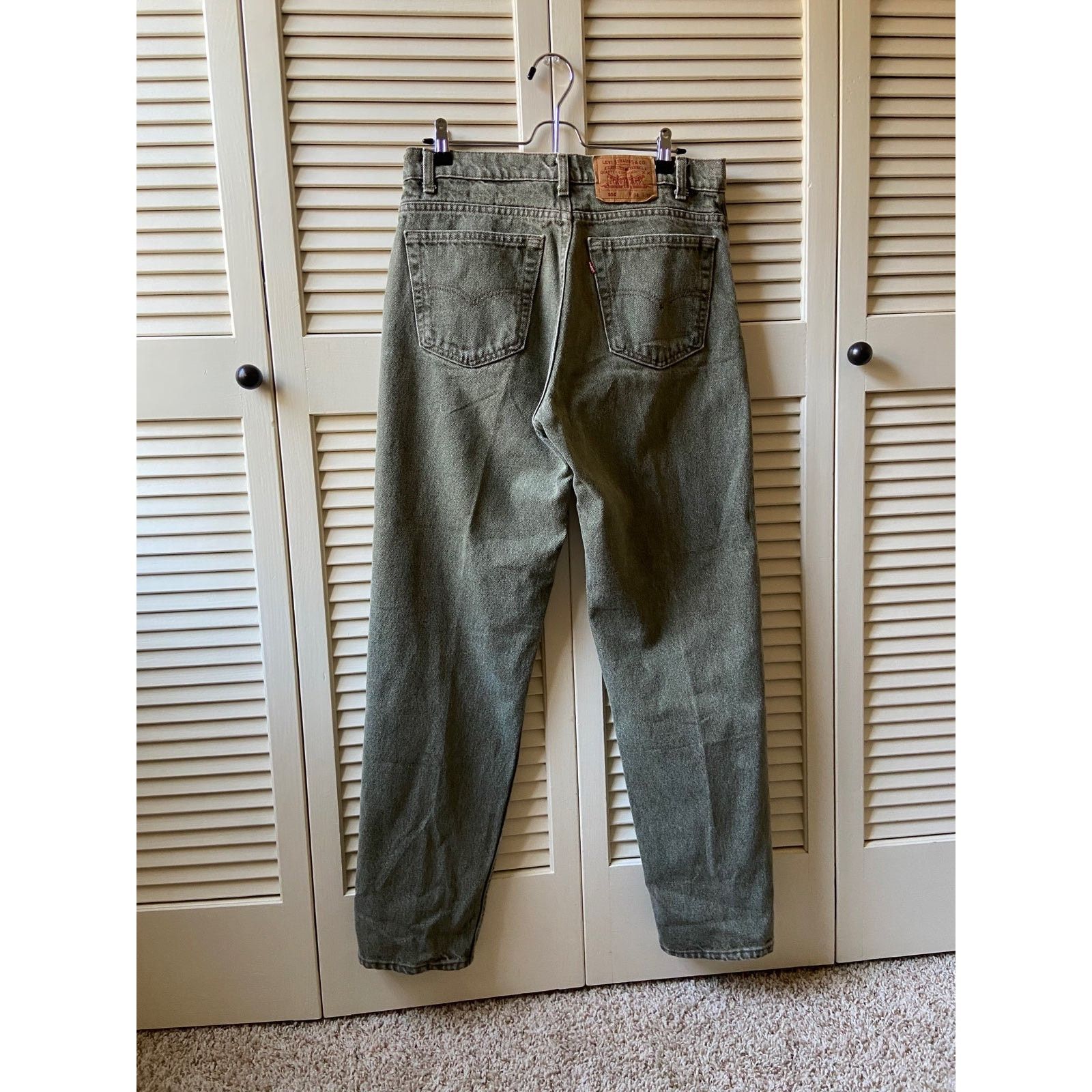 Levi's × Vintage Vintage Levi’s 550 Made in USA Green Denim Jeans Pants 34 Size US 34 / EU 50 - 3 Thumbnail