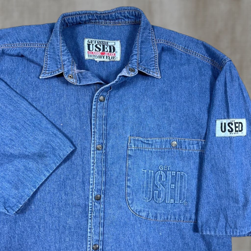 Denime Vintage Get Used Denim Shirt Men L Blue 80s 90s Cowboy Western Classic Shirt Boys Mens Size US L / EU 52-54 / 3 - 1 Thumbnail