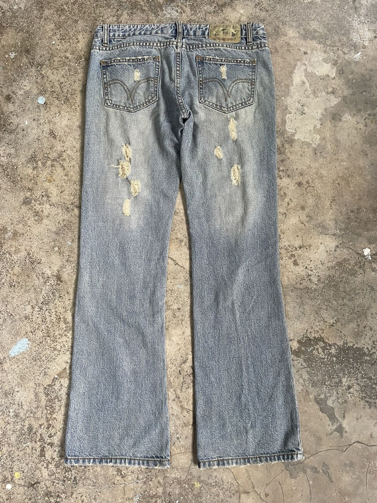 If Six Was Nine Japanese Brand Faded Distresse Flared Denim Jeans Pants Size US 32 / EU 48 - 5 Thumbnail