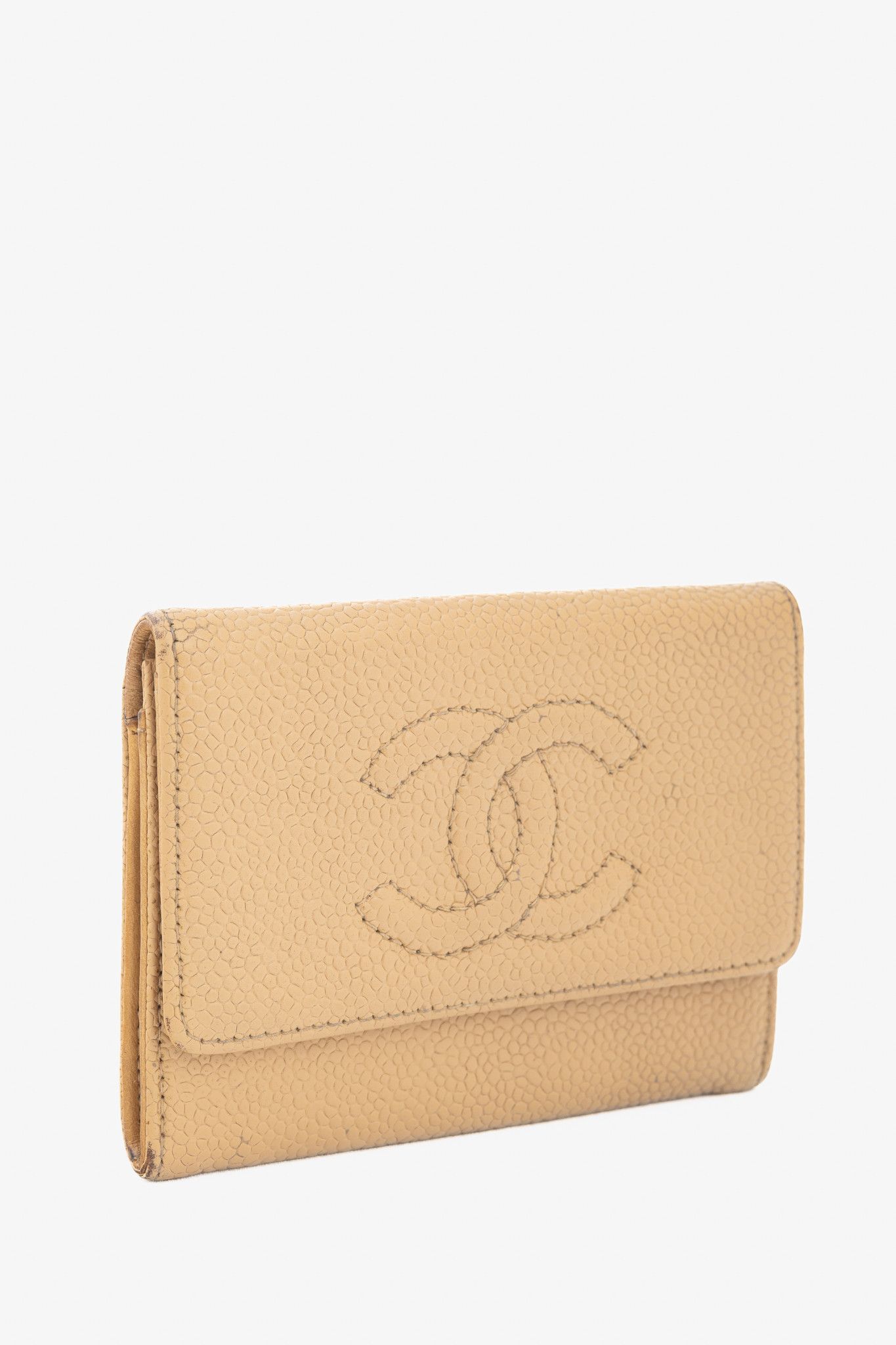 Chanel Chanel Tan Caviar Leather CC Card Holder Size ONE SIZE - 2 Thumbnail