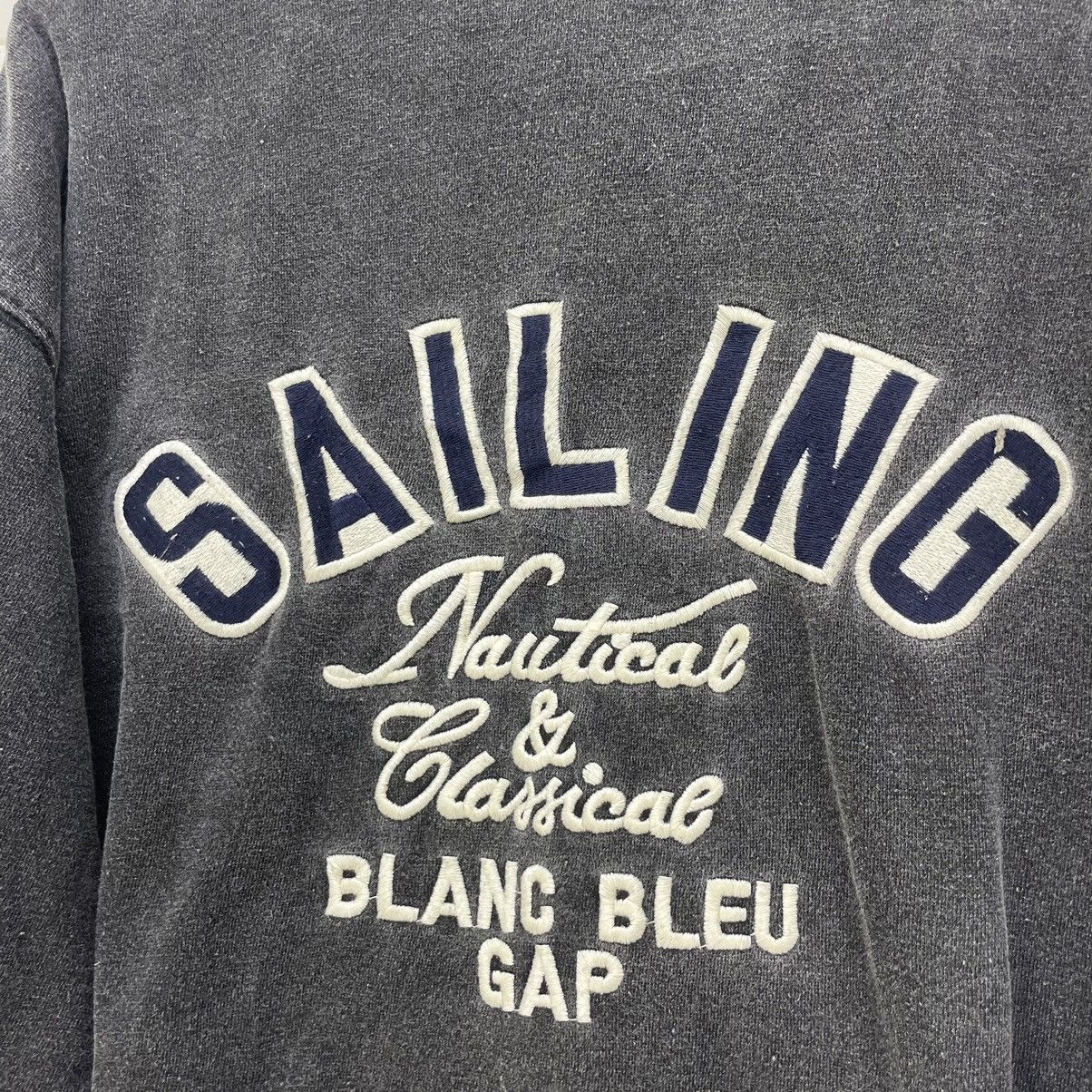 Gap 🔥Vintage Gap Blanc Bleu Bomber Embroidered Logo Jacket Size US M / EU 48-50 / 2 - 9 Thumbnail