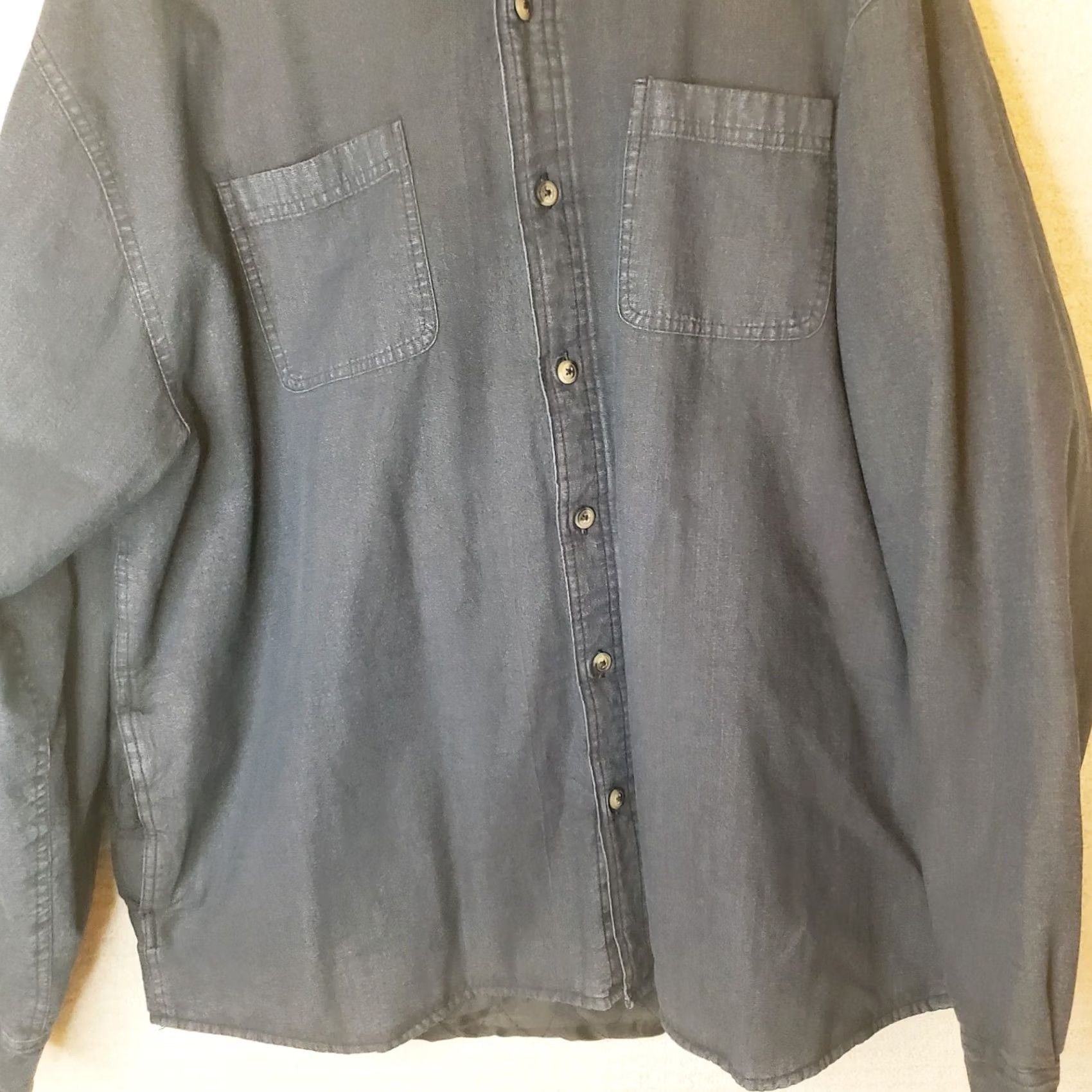 Wrangler Wrangler Shacket Men's 2XL Blue Canvas Quilted Insulated Button Up Shirt Jacket Size US XXL / EU 58 / 5 - 3 Thumbnail