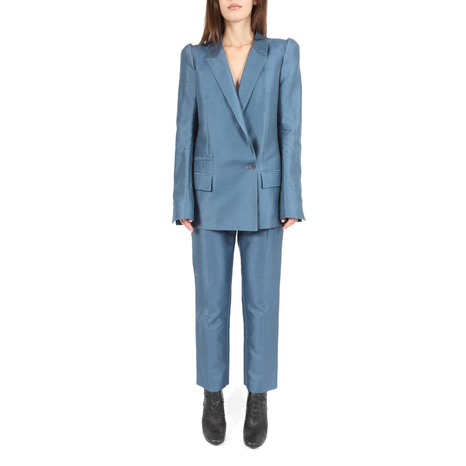 Haider Ackermann FW17 Oversized 3D Shoulder Blazer in Blue Cotton Size XS / US 0-2 / IT 36-38 - 8 Thumbnail