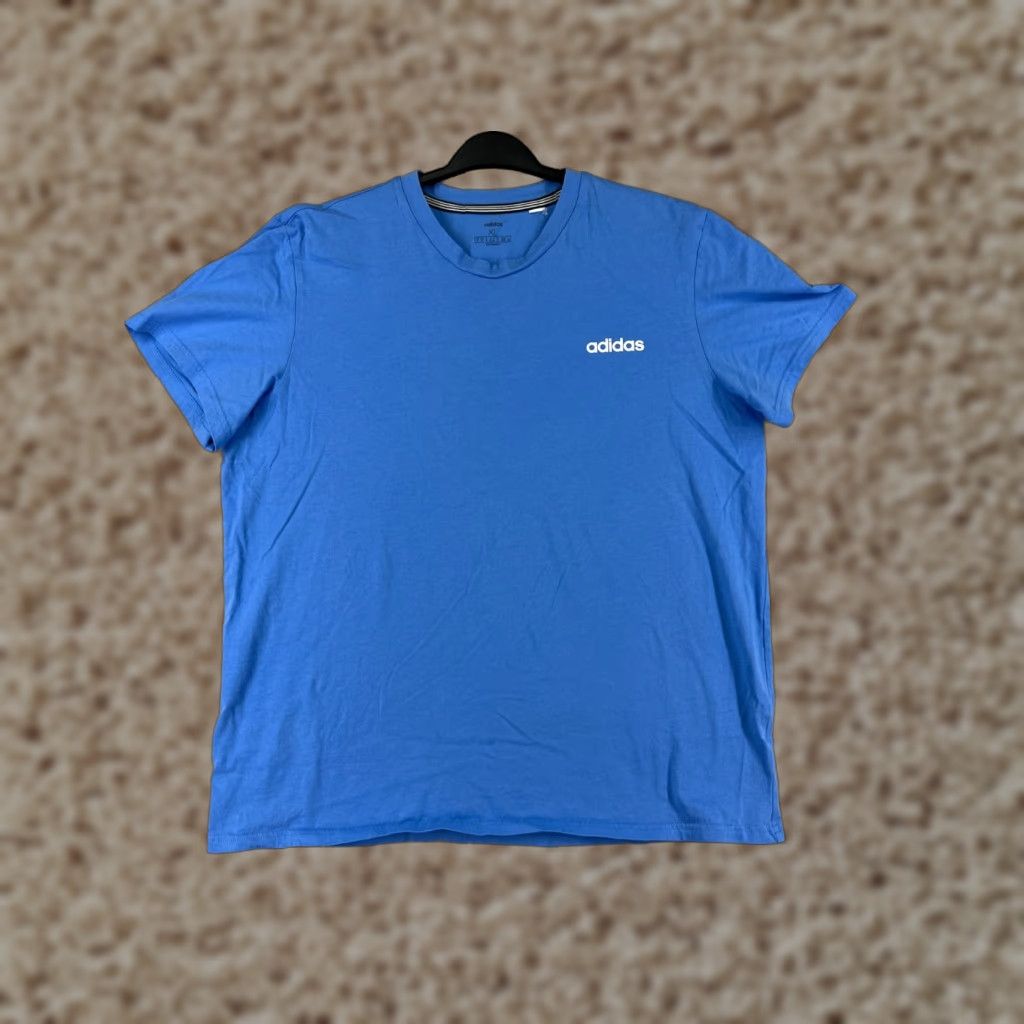 Adidas Adidas Shirt Mens XL Blue Short Sleeve Crew Neck Cotton Logo Size US XL / EU 56 / 4 - 1 Thumbnail