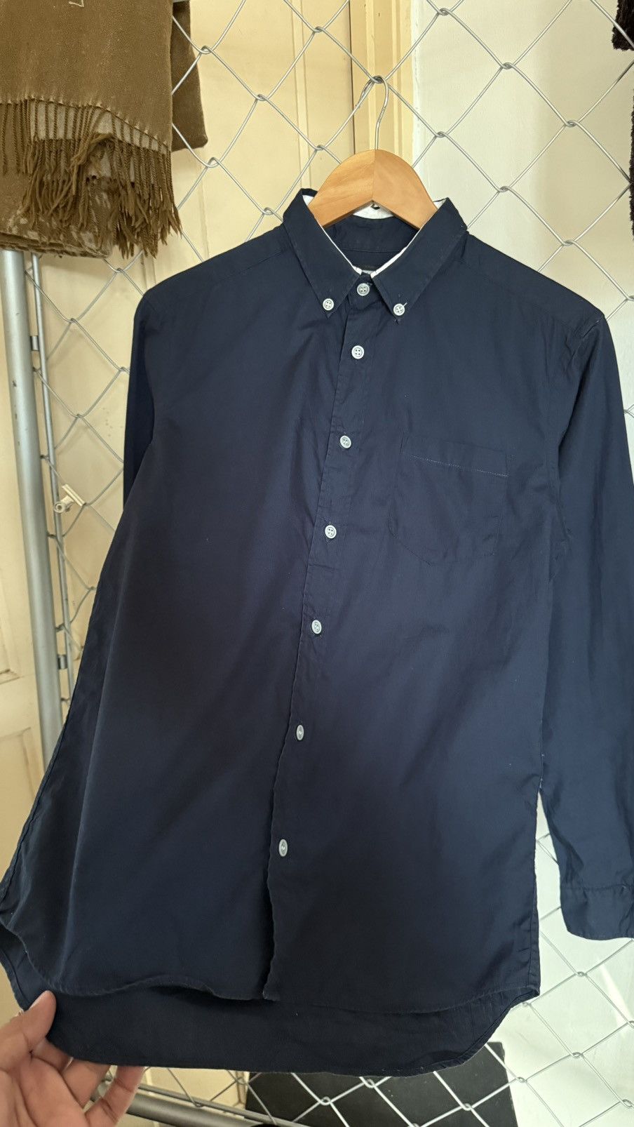 Slick SLICK Japan Navy Button-Down Long Sleeve Shirt Size US L / EU 52-54 / 3 - 3 Thumbnail