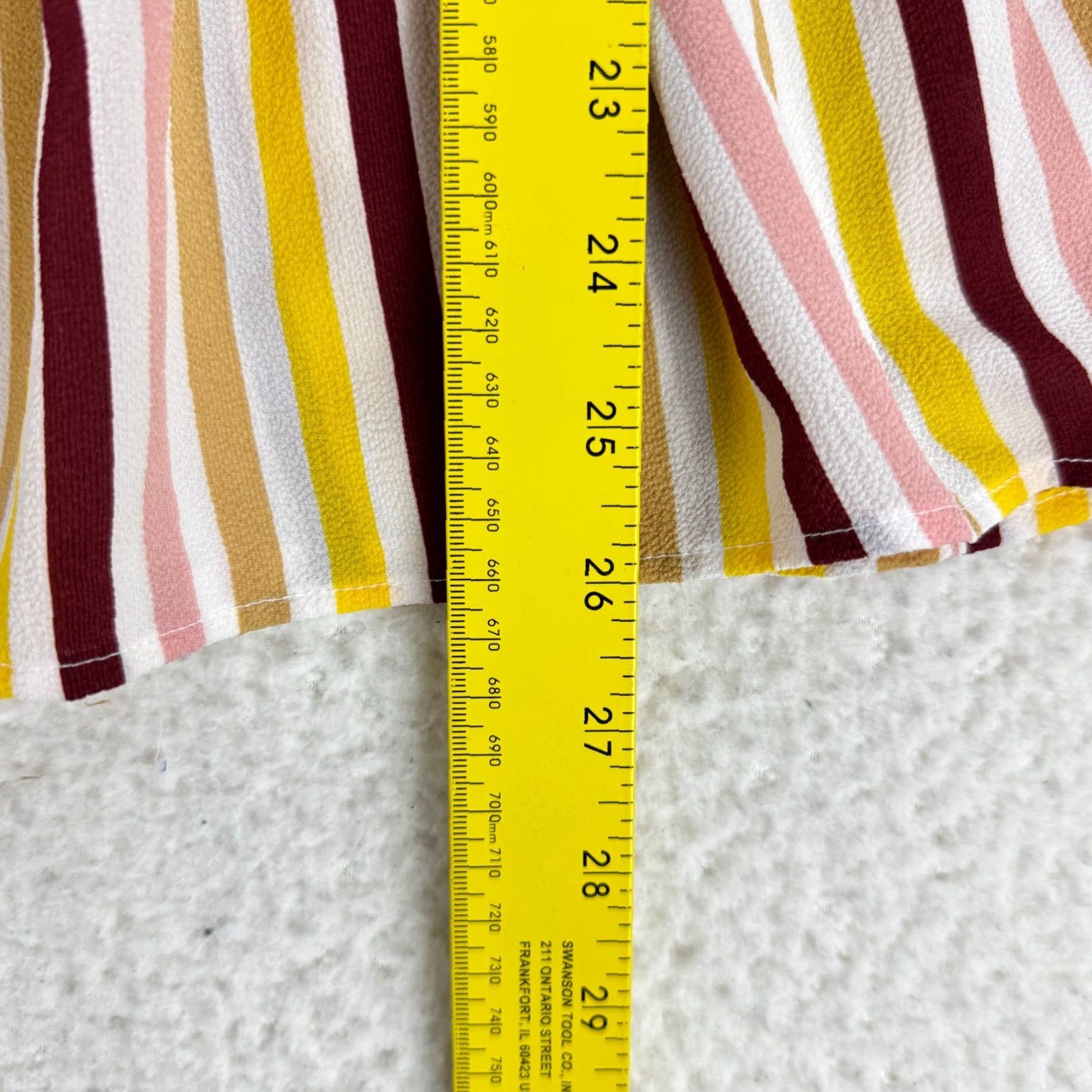 Vintage Lane Bryant Shirt Womens 16P Yellow Striped Flutter Sleeve V-Neck Pullover Blouse Size XXL / US 16-18 / IT 52-54 - 6 Thumbnail