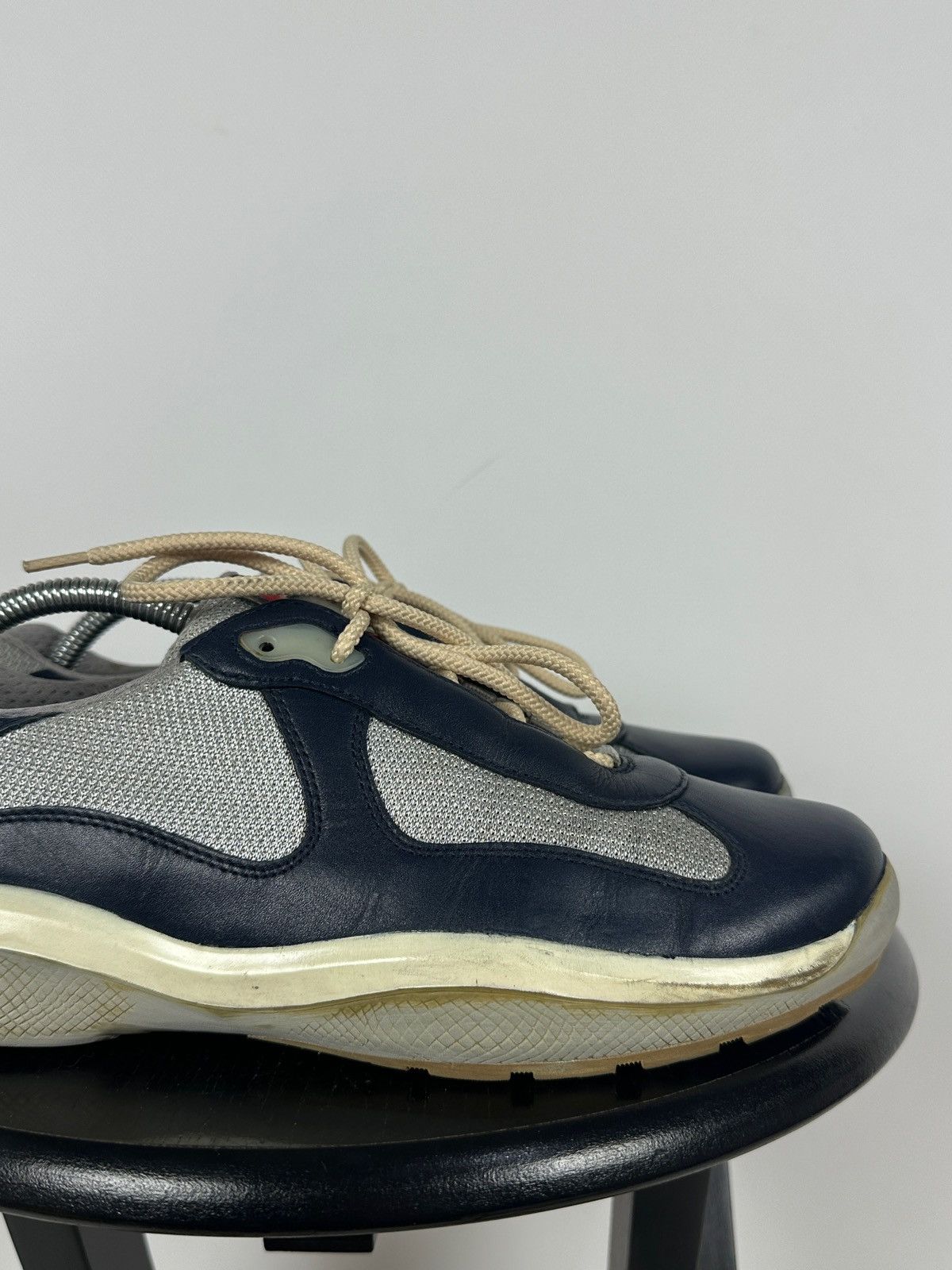 Prada Prada America’s Cup Navy Blue Leather Sneakers Size US 7.5 / EU 40-41 - 16 Thumbnail
