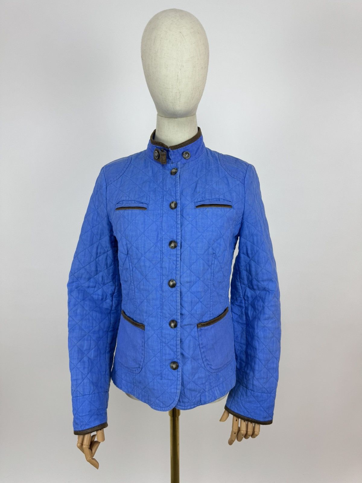 Designer × Stephan Schneider SCHNEIDERS Linen Quilt Field Jacket Womens Preppy Style Size XS / US 0-2 / IT 36-38 - 1 Thumbnail