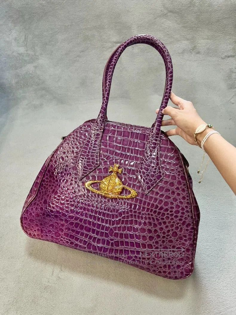 Vivienne Westwood Vivienne Westwood Purple Crocodile Bowling Bag . Size ONE SIZE - 1 Thumbnail