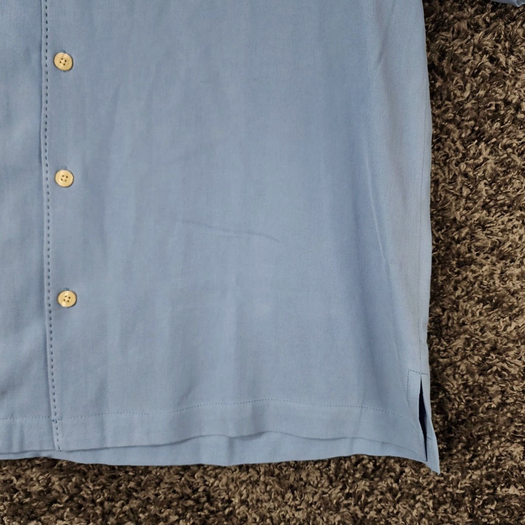 Tommy Bahama Tommy Bahama Blue Silk Button Up Short Sleeve Mens Large Size US 33 - 2 Thumbnail