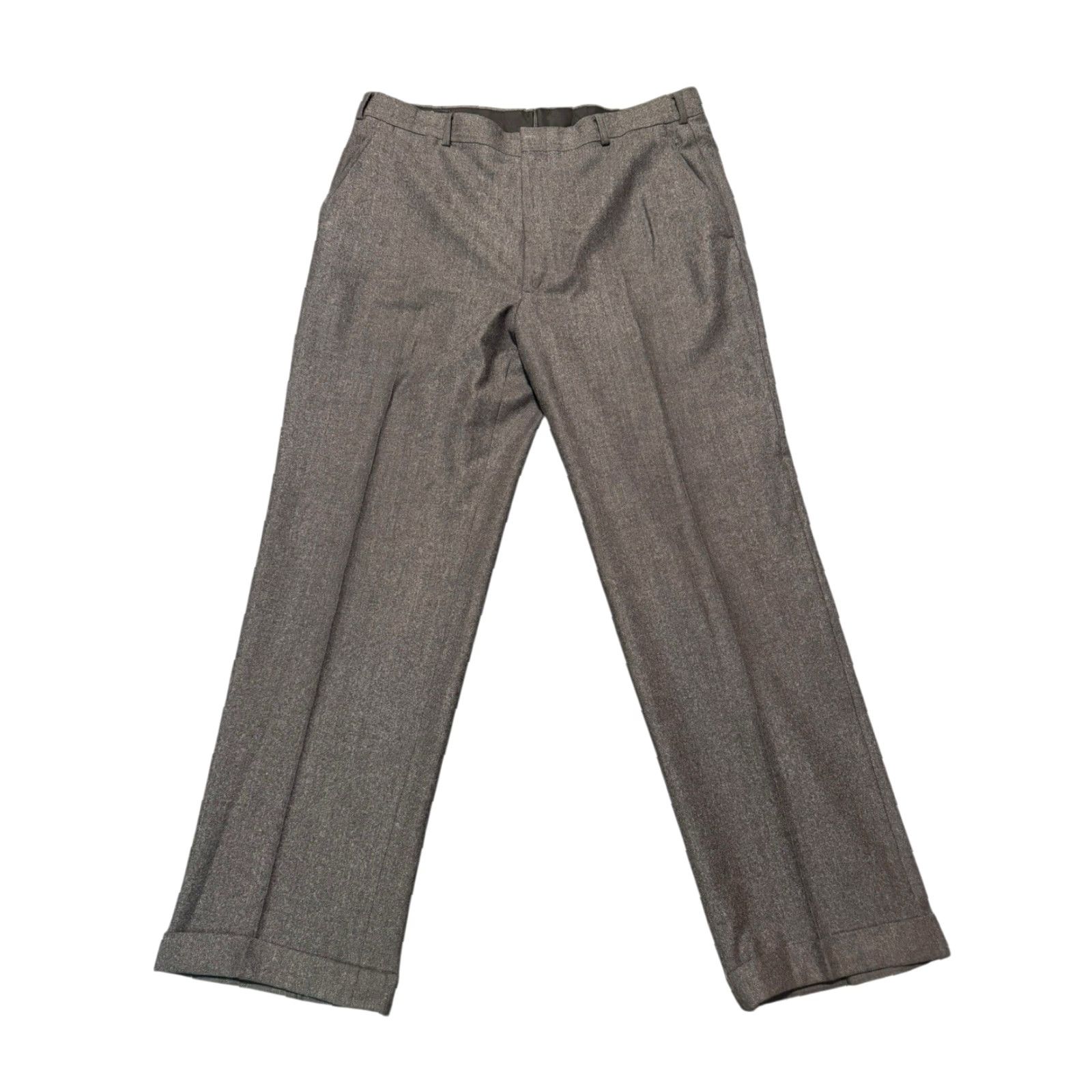 Brooks Brothers VINTAGE Brooks Brothers Pants Mens Gray Straight Cuffed Brooksease Wool USA Size US 33 - 2 Thumbnail