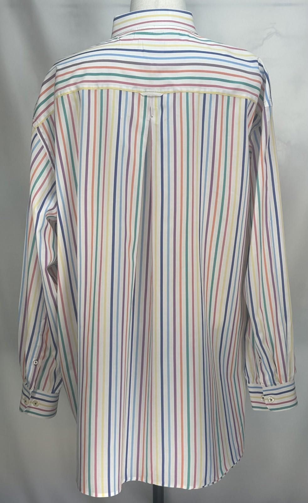 Monet MINE Striped Long Sleeve Button Down Shirt Multicolored 3XB Size US XXL / EU 58 / 5 - 2 Thumbnail