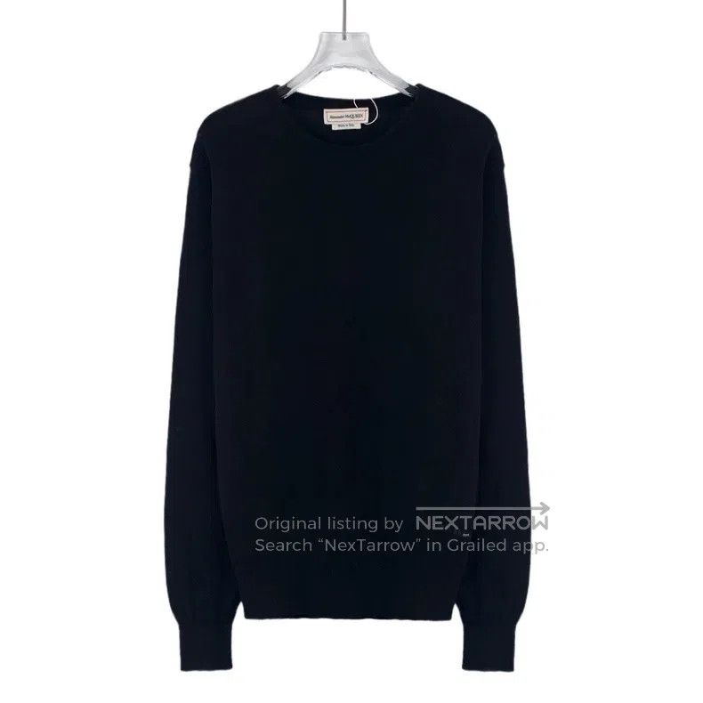 Alexander McQueen Alexander Mcqueen Black logo letter embroidery round neck Size US XS / EU 42 / 0 - 1 Thumbnail
